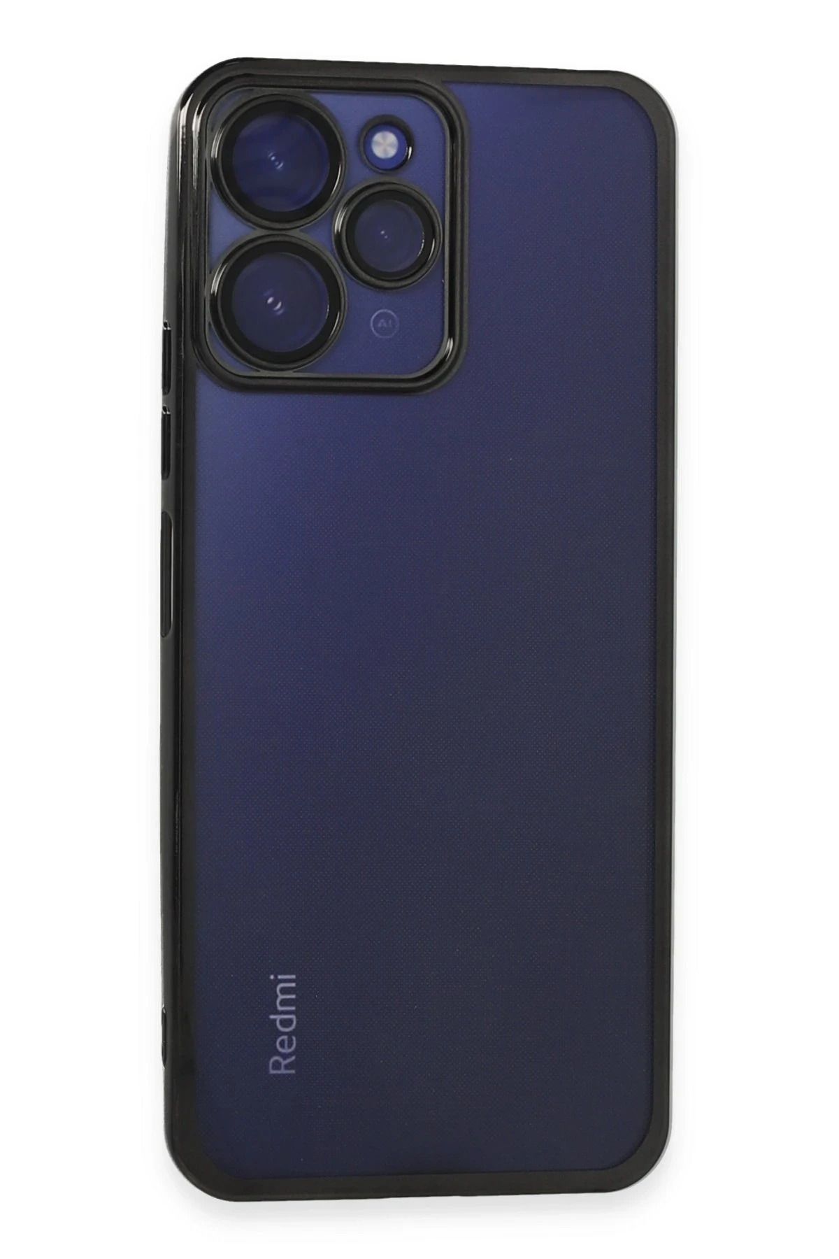 NewFace Xiaomi Redmi 12 Kılıf Lensli Silikon - Siyah NRMSA