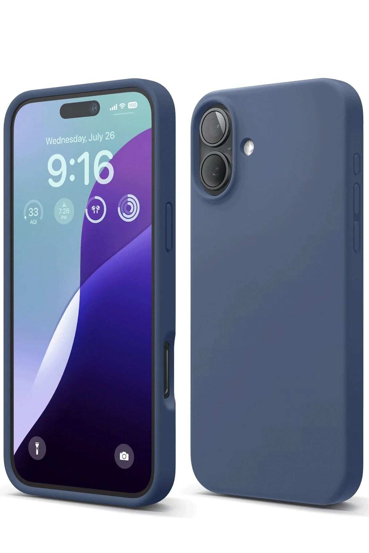 NewFace iPhone 16 Plus Kılıf Nano içi Kadife Silikon - Lacivert YNSMR