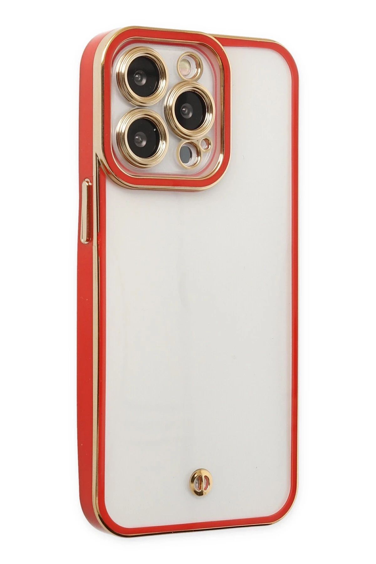 NewFace iPhone 13 Pro Kılıf Liva Lens Silikon - Kırmızı JOJUA