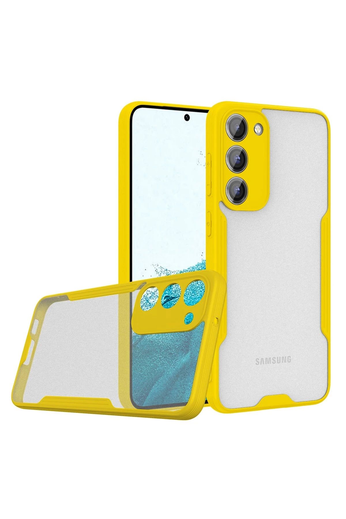 NewFace Samsung Galaxy S23 Plus Kılıf Platin Silikon - Sarı JOJUA