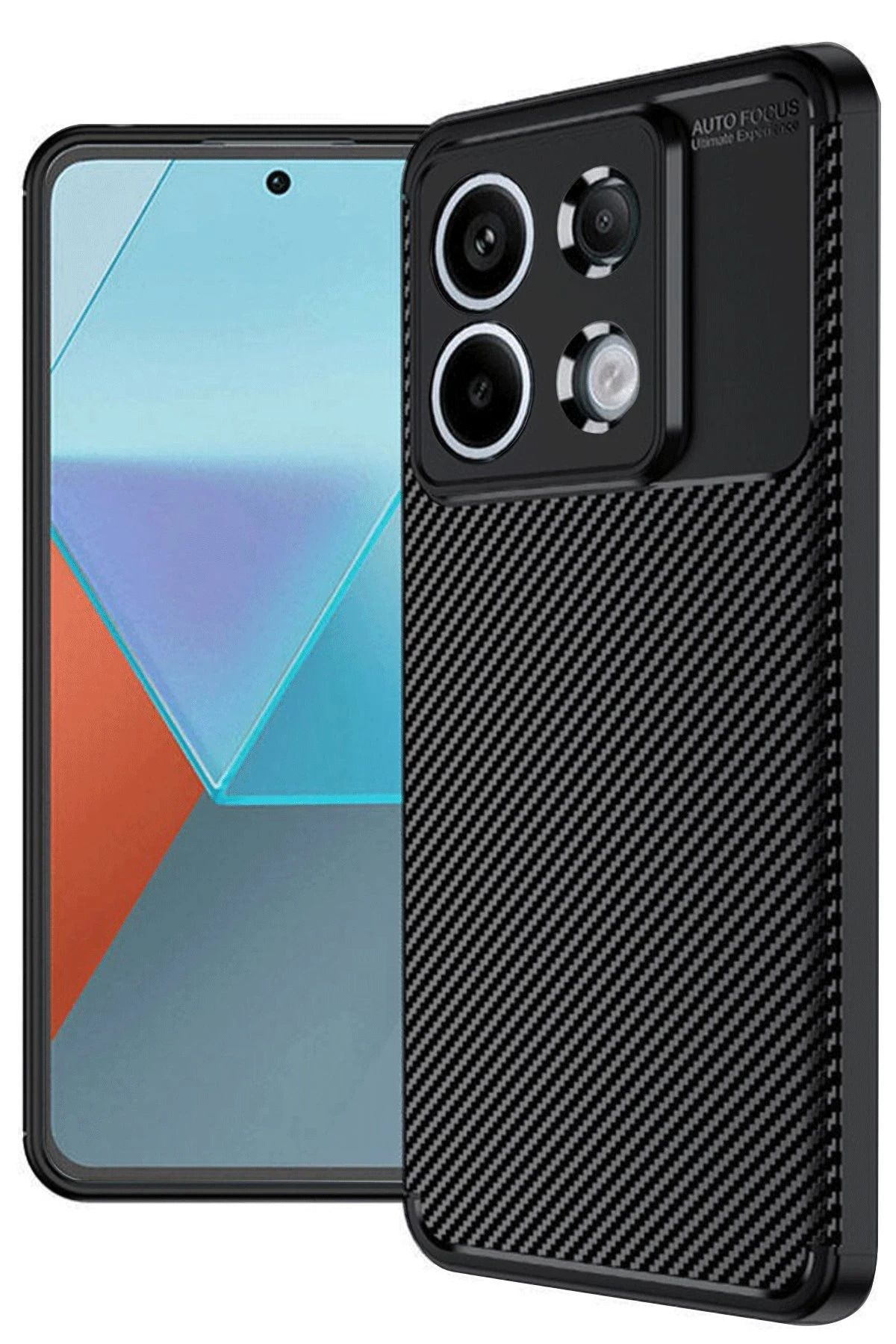 NewFace Xiaomi Redmi Note 13 Pro 4G Kılıf Auto Focus Karbon Kapak - Siyah INSLM