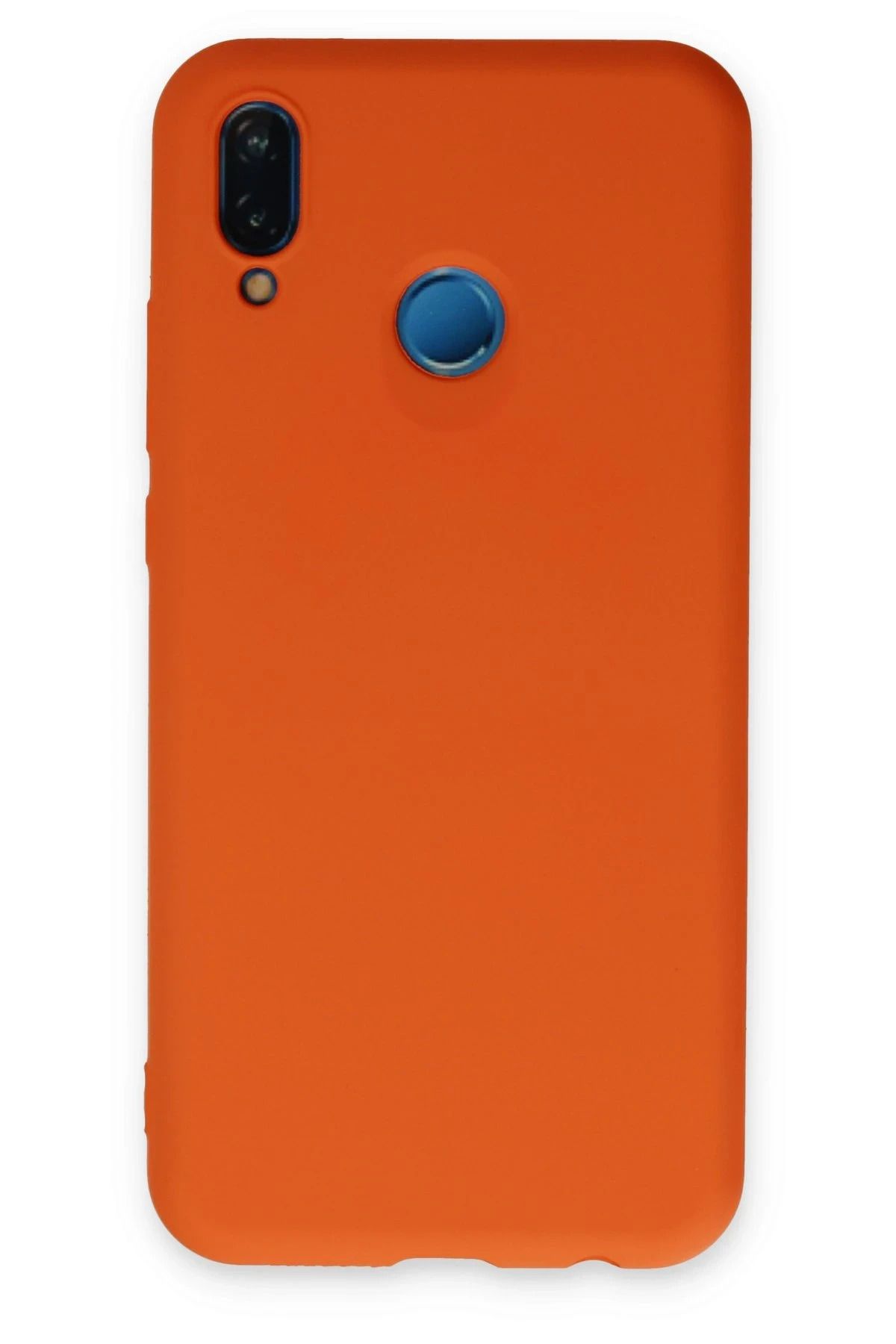 NewFace Huawei P20 Lite Kılıf Nano içi Kadife Silikon - Turuncu JOJUA