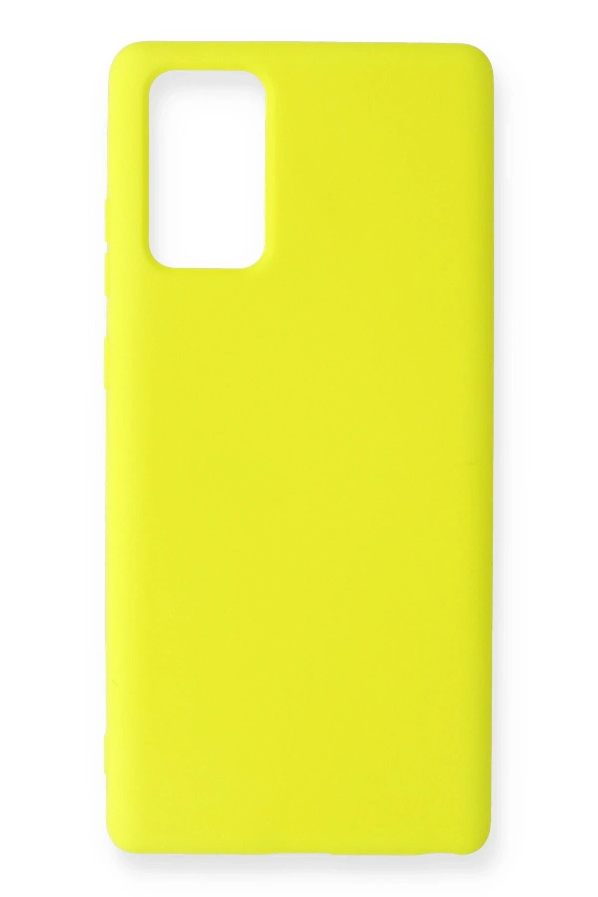 NewFace Samsung Galaxy Note 20 Kılıf Nano içi Kadife Silikon - Sarı HNZRN