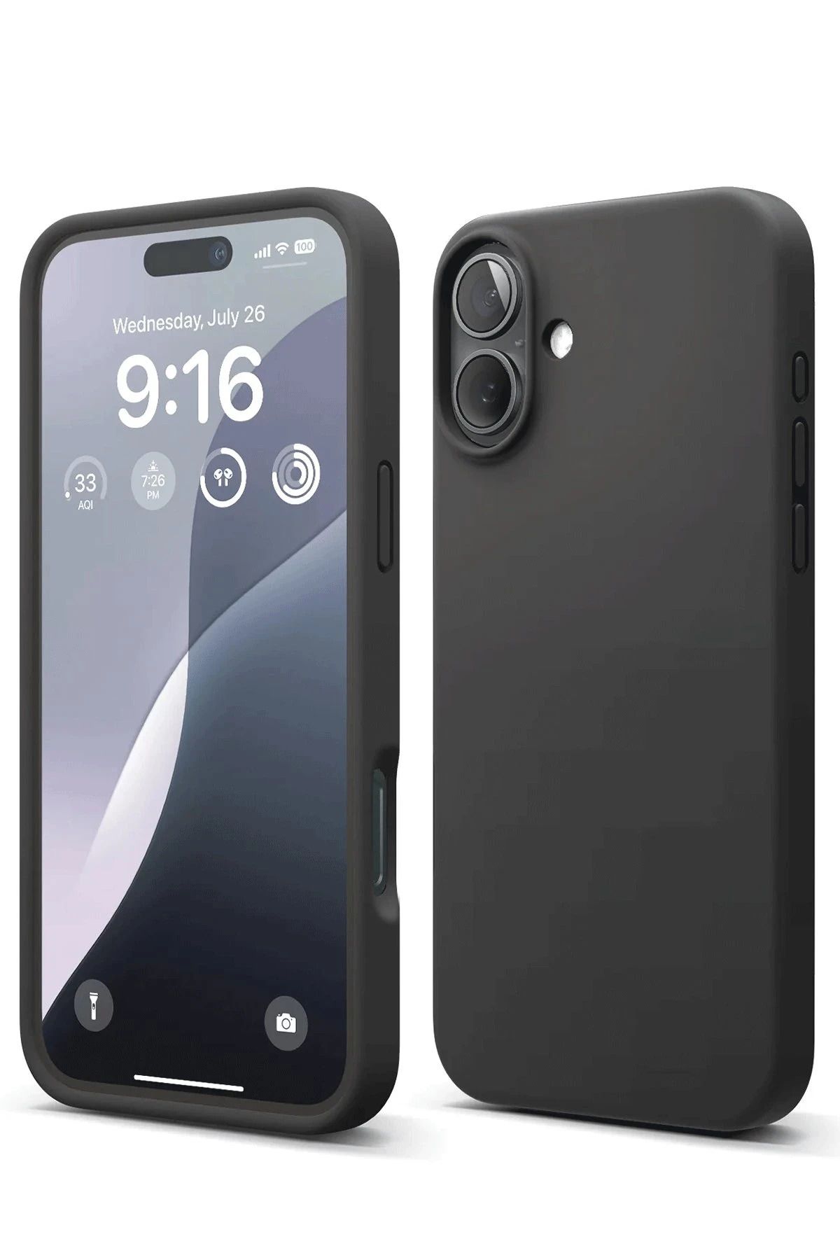 NewFace iPhone 16 Plus Kılıf Nano içi Kadife Silikon - Siyah HNZRN