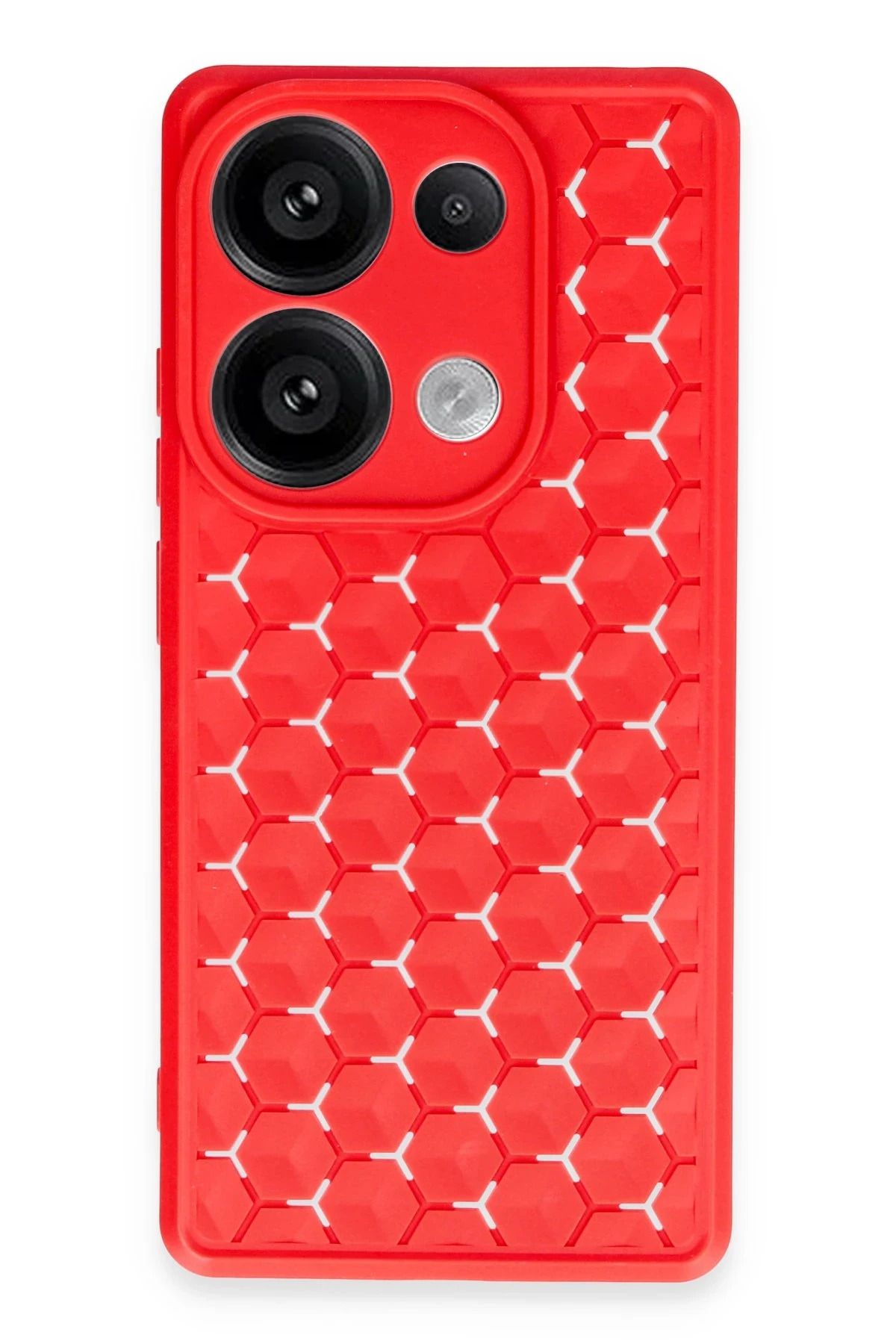 NewFace Xiaomi Redmi Note 13 Pro 4G Kılıf Petek Silikon Kapak - Kırmızı YNSMR