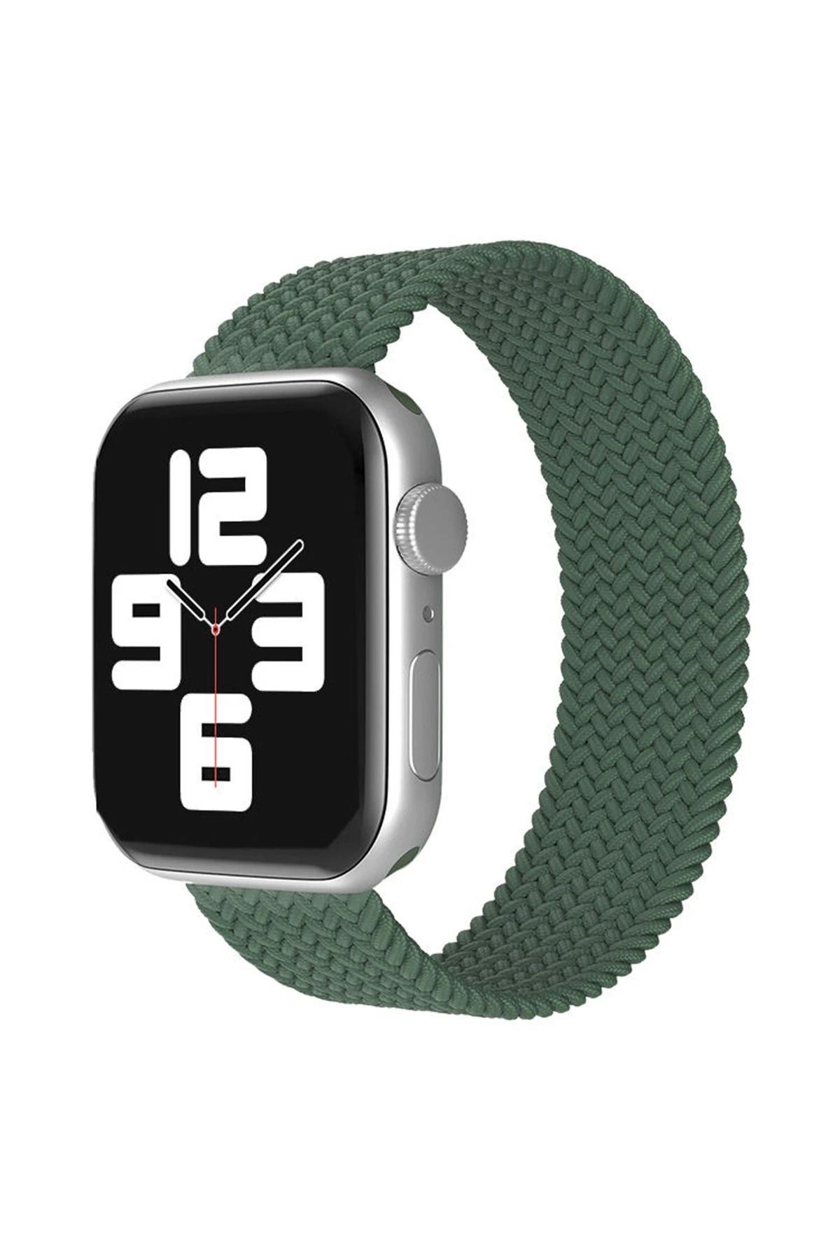 NewFace Apple Watch 38mm Ayarlı Solo Silikon Kordon - Haki Yeşil YNSMR