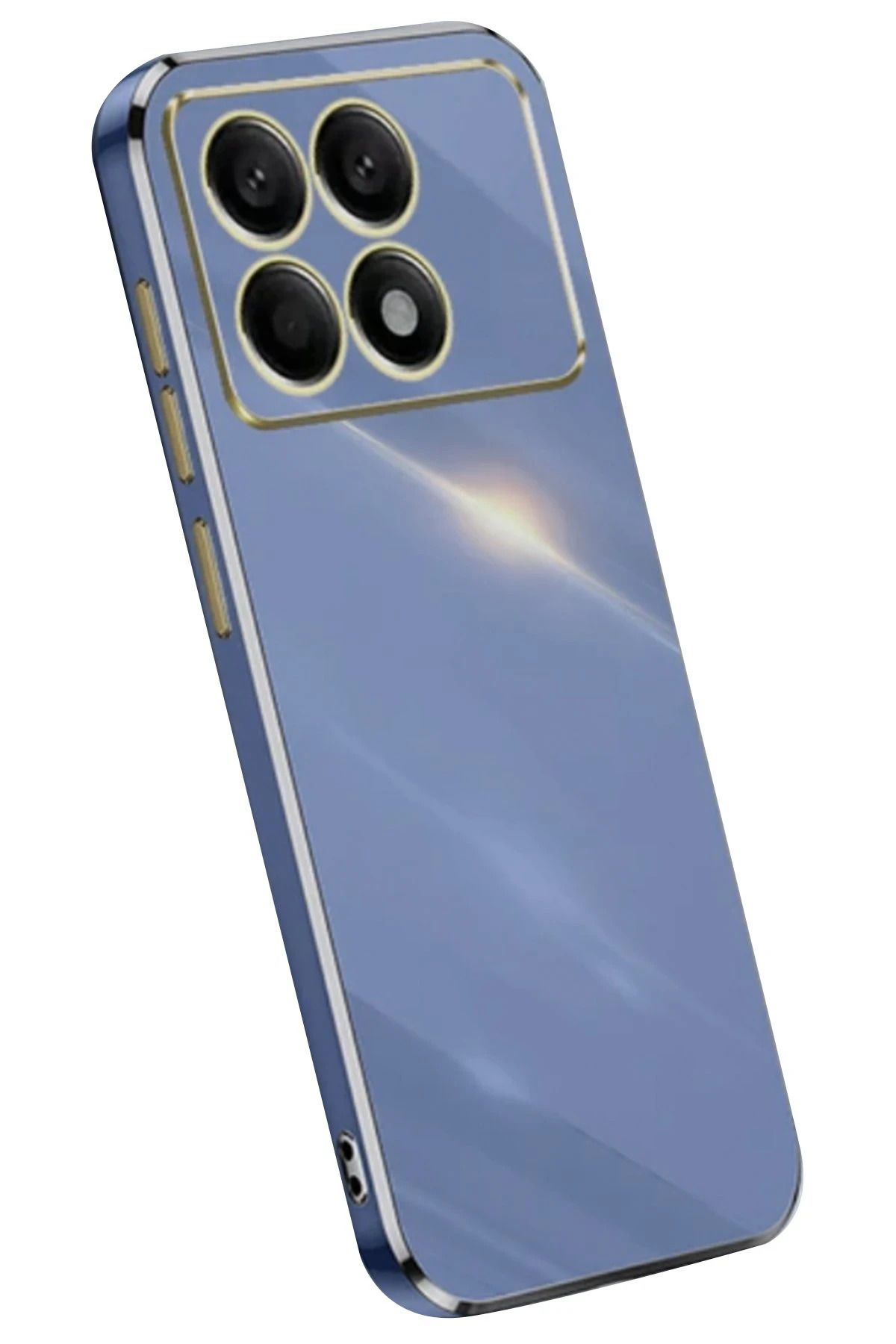 NewFace Xiaomi Poco X6 Pro Kılıf Volet Silikon - Mavi HNZRN