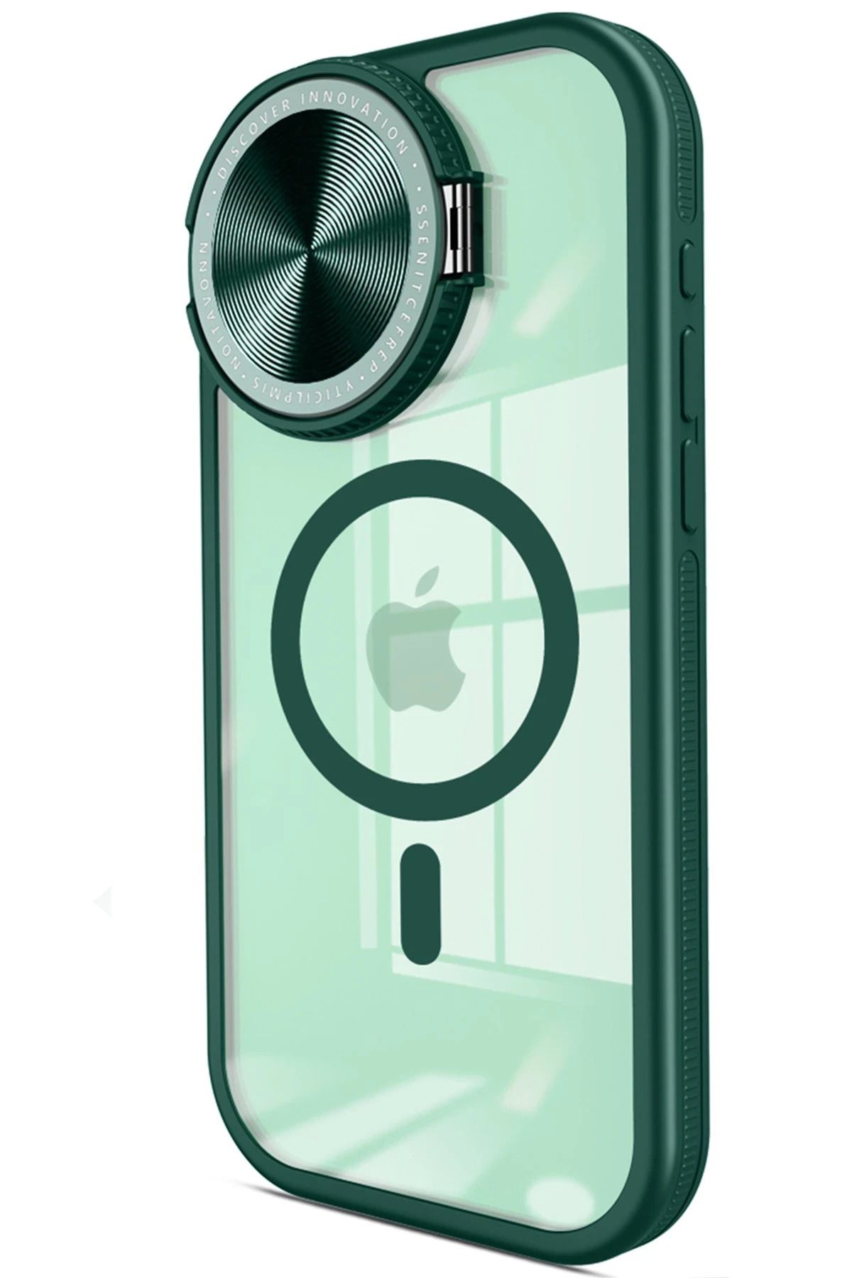 NewFace iPhone 11 Kılıf Teleskop Lens Magsafe Silikon Kapak - Koyu Yeşil NRMSA