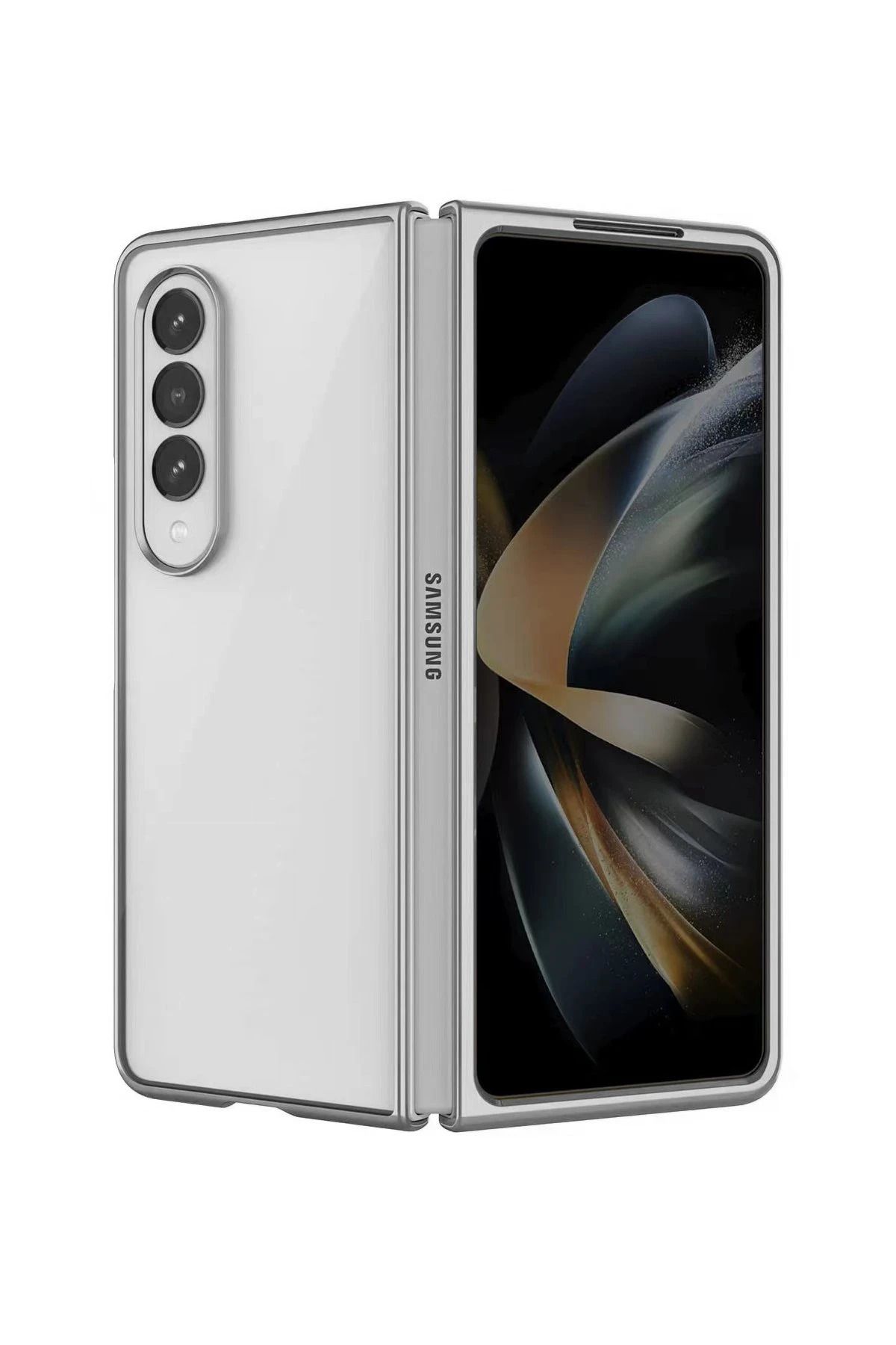 NewFace Samsung Galaxy Z Fold 3 Kılıf Fold Element Kapak - Gümüş HNZRN