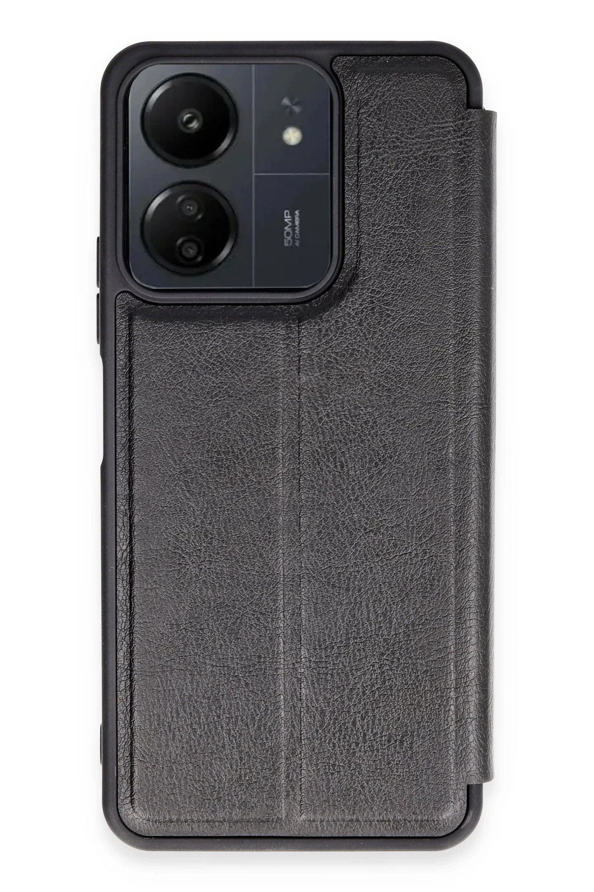 NewFace Xiaomi Redmi 13C Kılıf Flip Cover - Siyah HNZRN