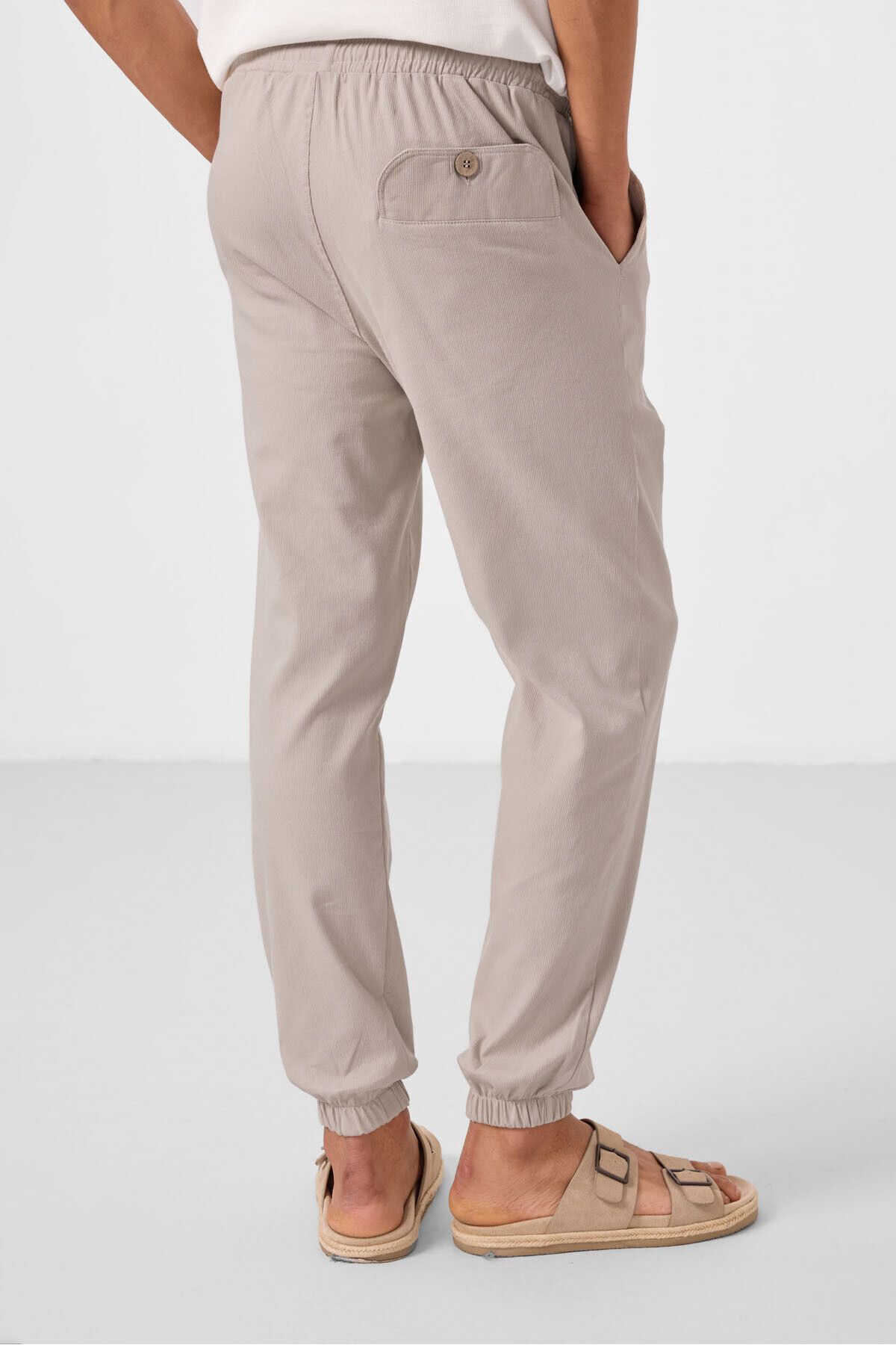 TOMMY LIFE-Ανδρικό παντελόνι Stone Standard Fit Woven Ελαφρύ εύκαμπτο Chino - 82176 7