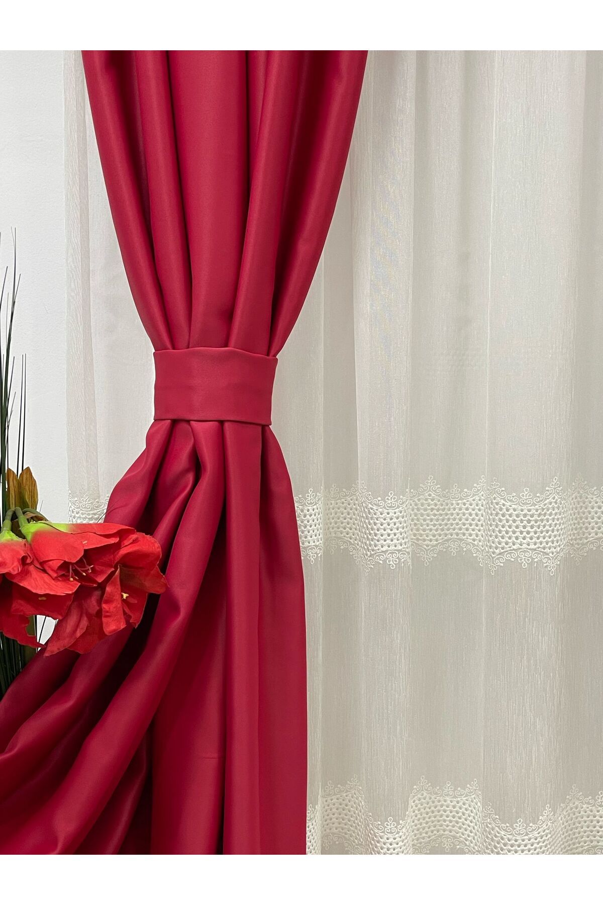 Liz Line-Set of two blackout curtains, amaranth, "Monocrom Signature" by Liz Line, with 2x350x245 drapery DR1135 5