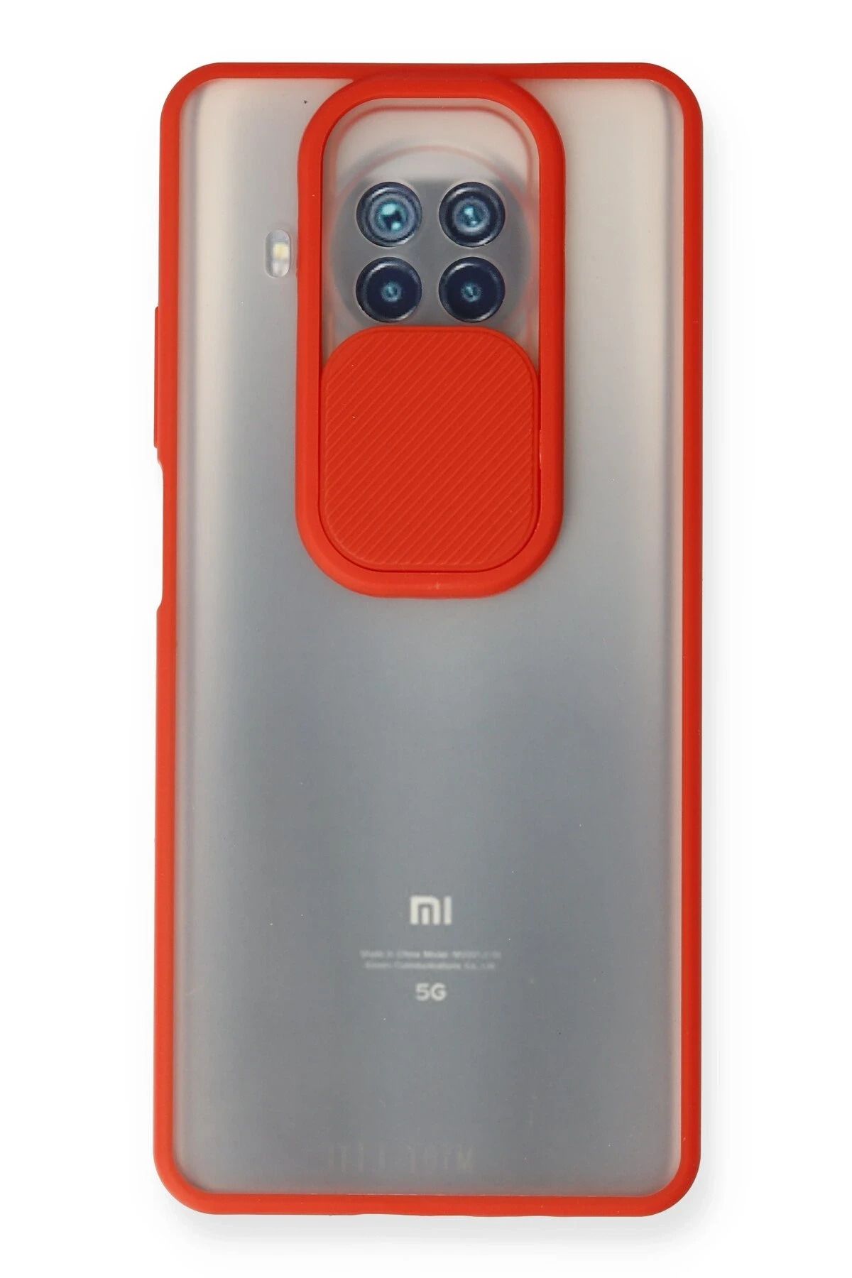NewFace Xiaomi Mi 10T Lite Kılıf Palm Buzlu Kamera Sürgülü Silikon - Kırmızı BSTMY