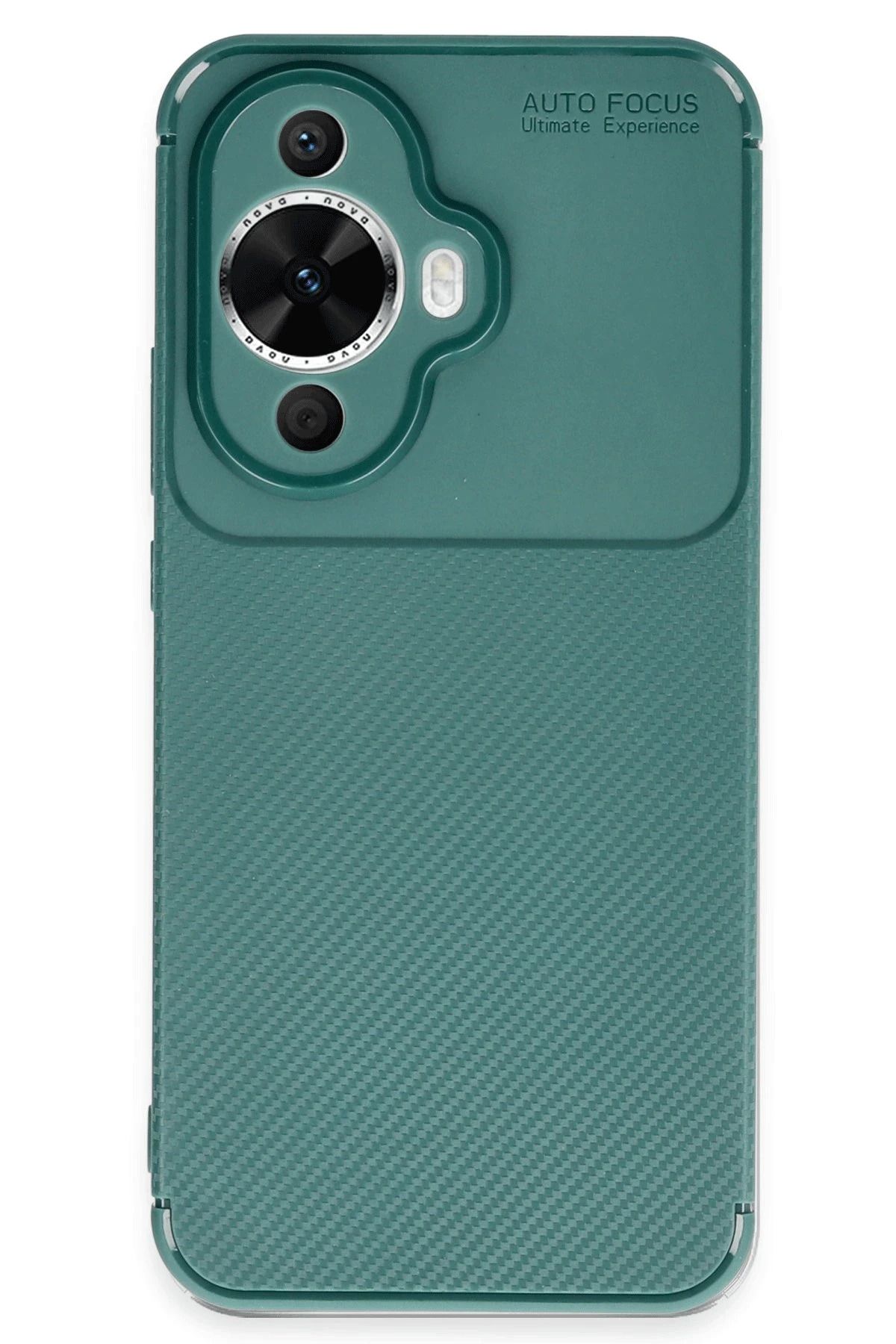 NewFace Huawei Nova 12S Kılıf Auto Focus Karbon Kapak - Koyu Yeşil BSTMY