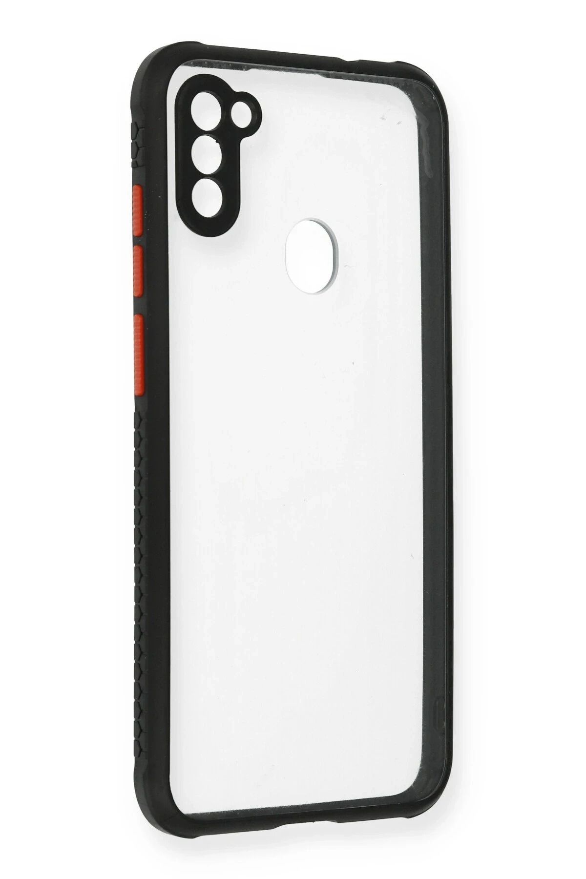 NewFace Samsung Galaxy A11 Kılıf Miami Şeffaf Silikon - Siyah INSLM
