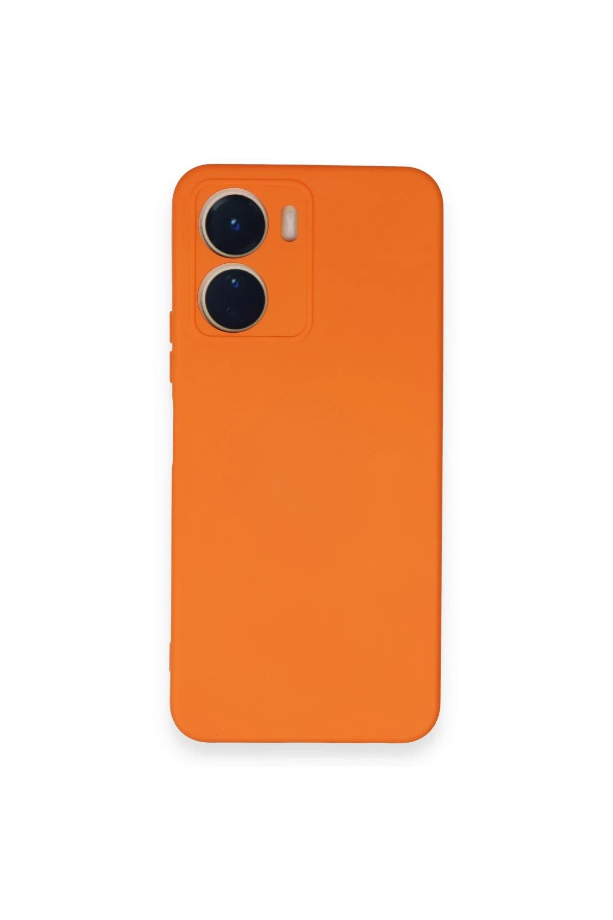 NewFace Vivo Y16 Uyumlu Kılıf Nano içi Kadife Silikon - Turuncu HNZRN