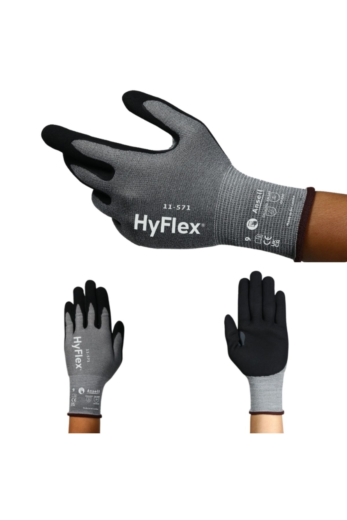 ANSELL HyFlex 11-571 Kesilme Dirençli Dayanıklı Eldiven - No: 9