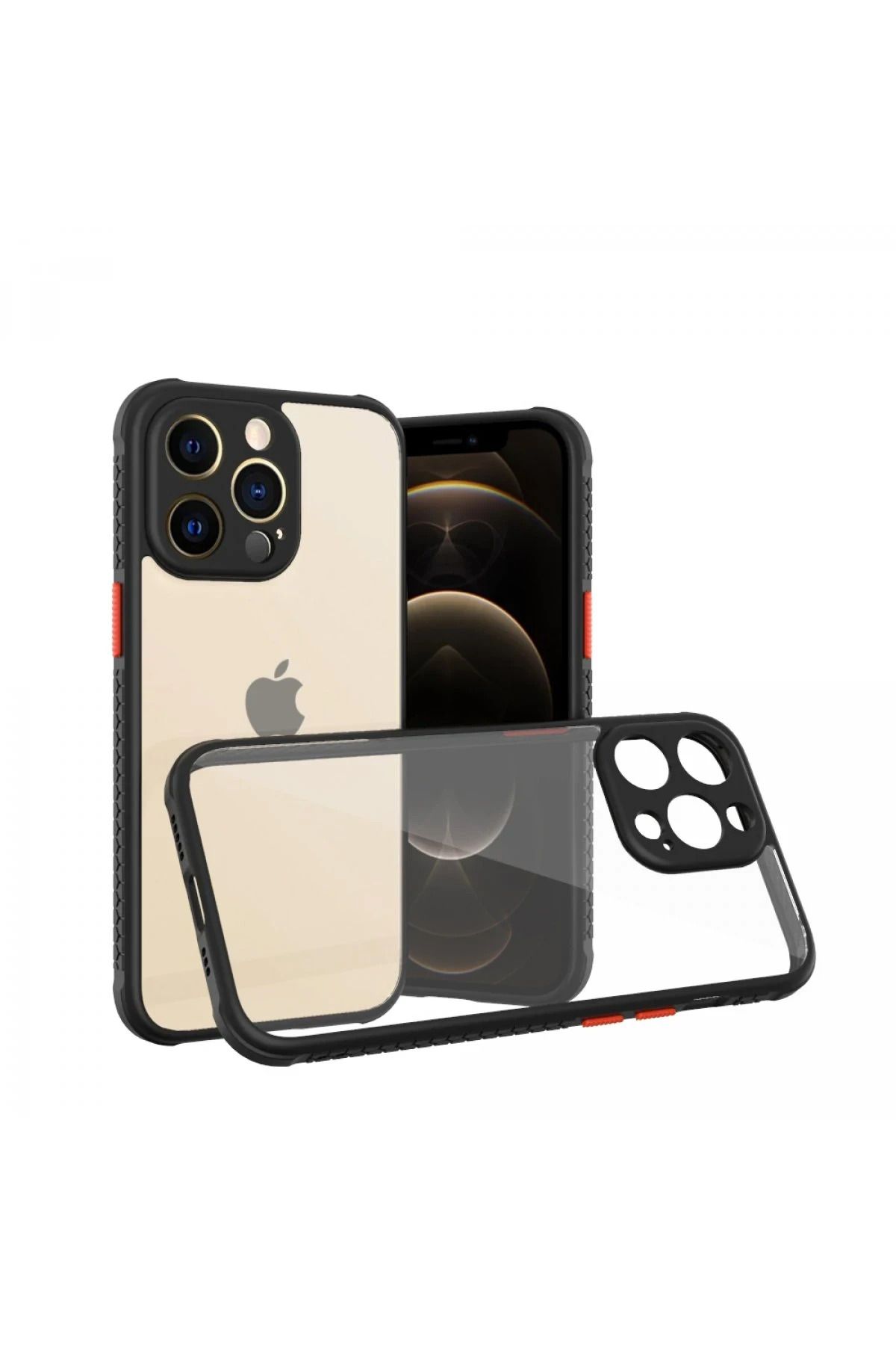 NewFace iPhone 13 Pro Kılıf Miami Şeffaf Silikon - Siyah YNSMR