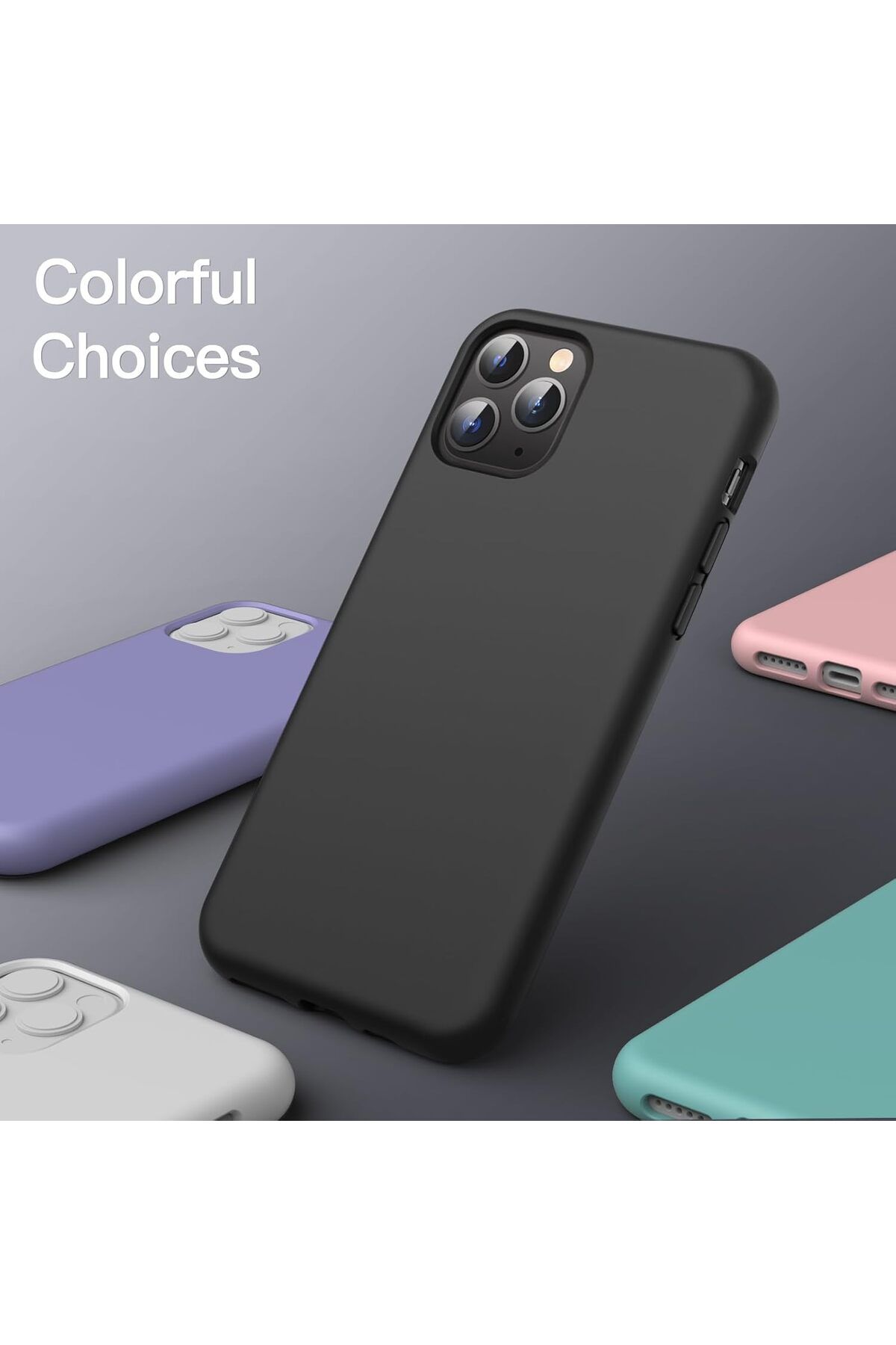 Generic-غلاف سيليكون لهاتف iPhone 11 Pro Max، غلاف هاتف واقٍ كامل الجسم بملمس حريري ناعم، 6