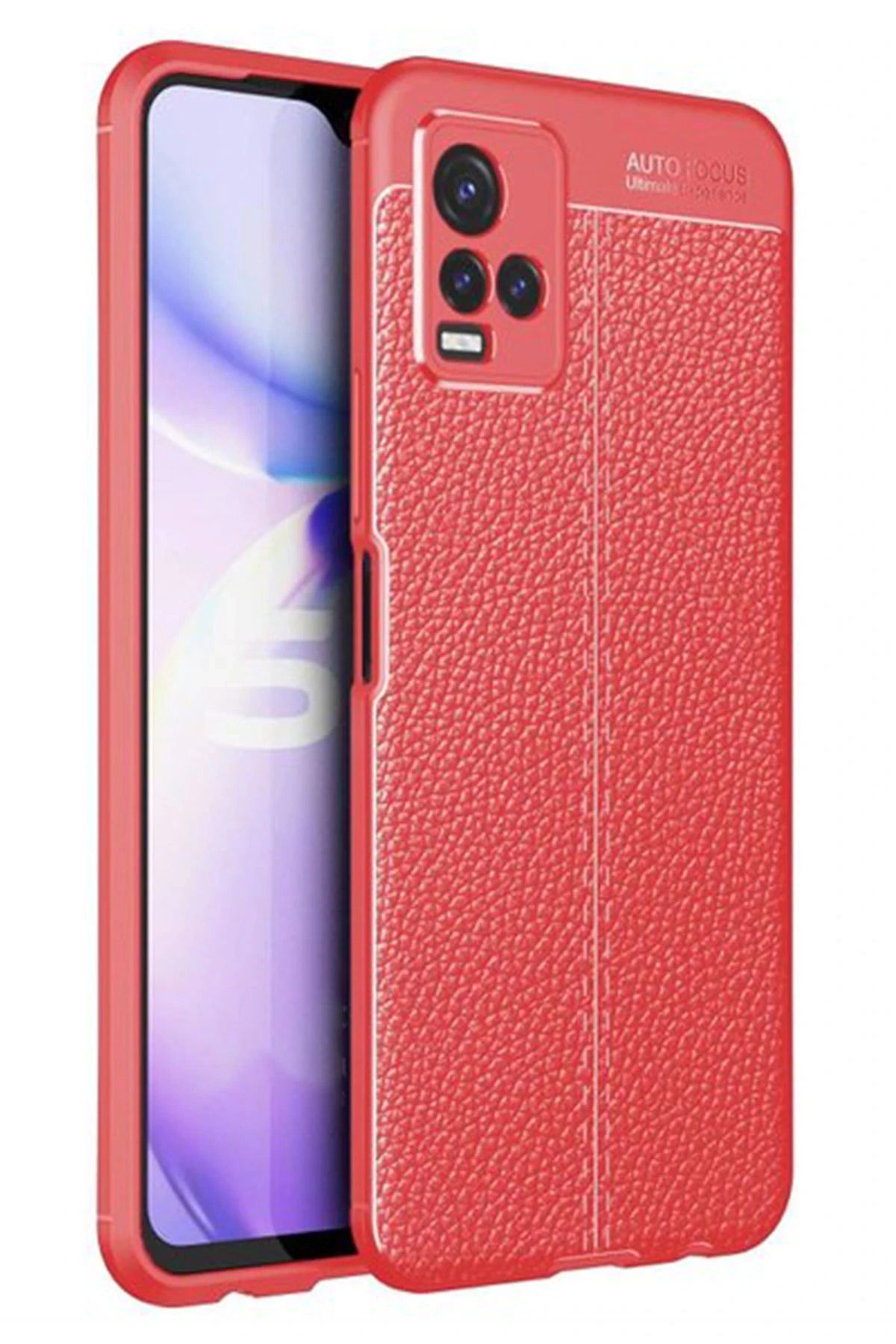 NewFace Vivo Y21S Kılıf Auto Focus Kapak - Kırmızı YNSMR