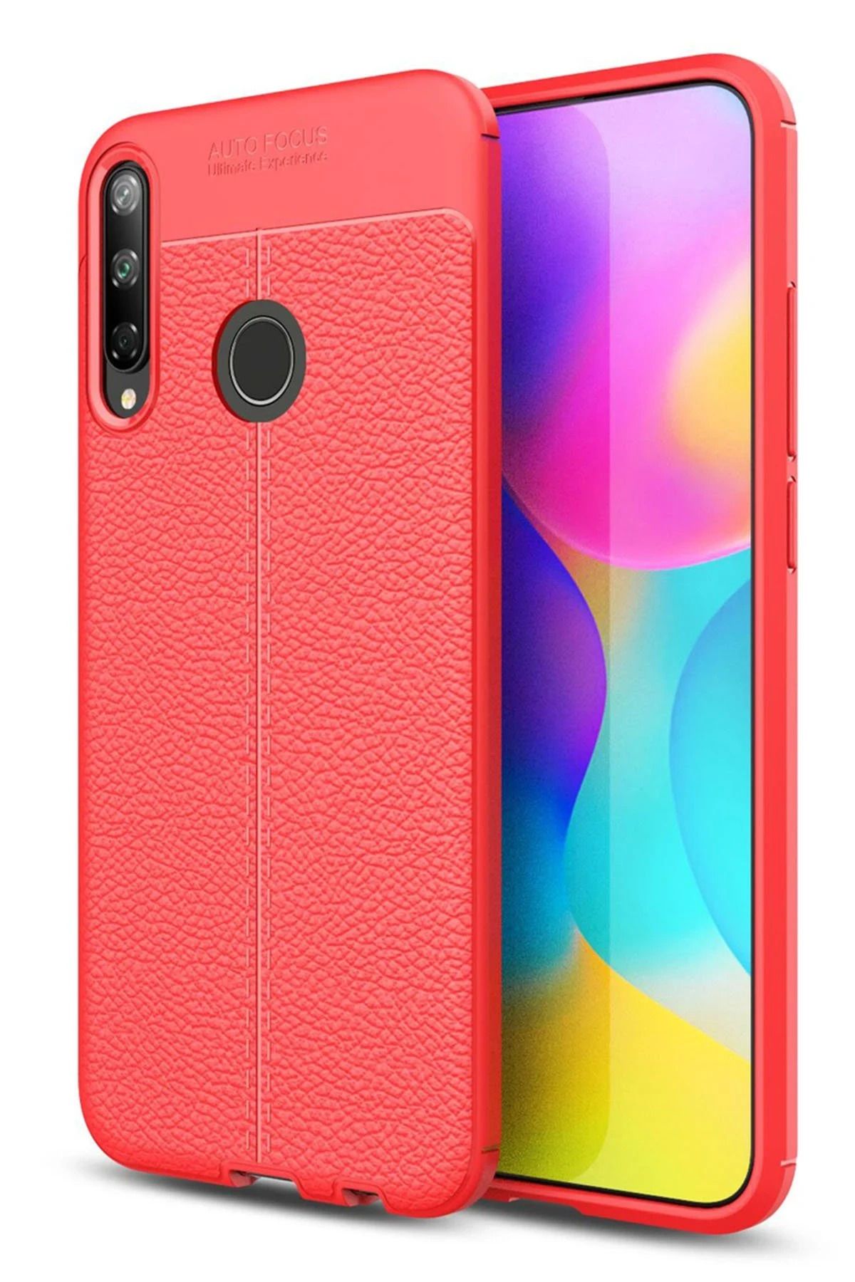 NewFace Huawei P40 Lite E Kılıf Auto Focus Kapak - Kırmızı HNZRN