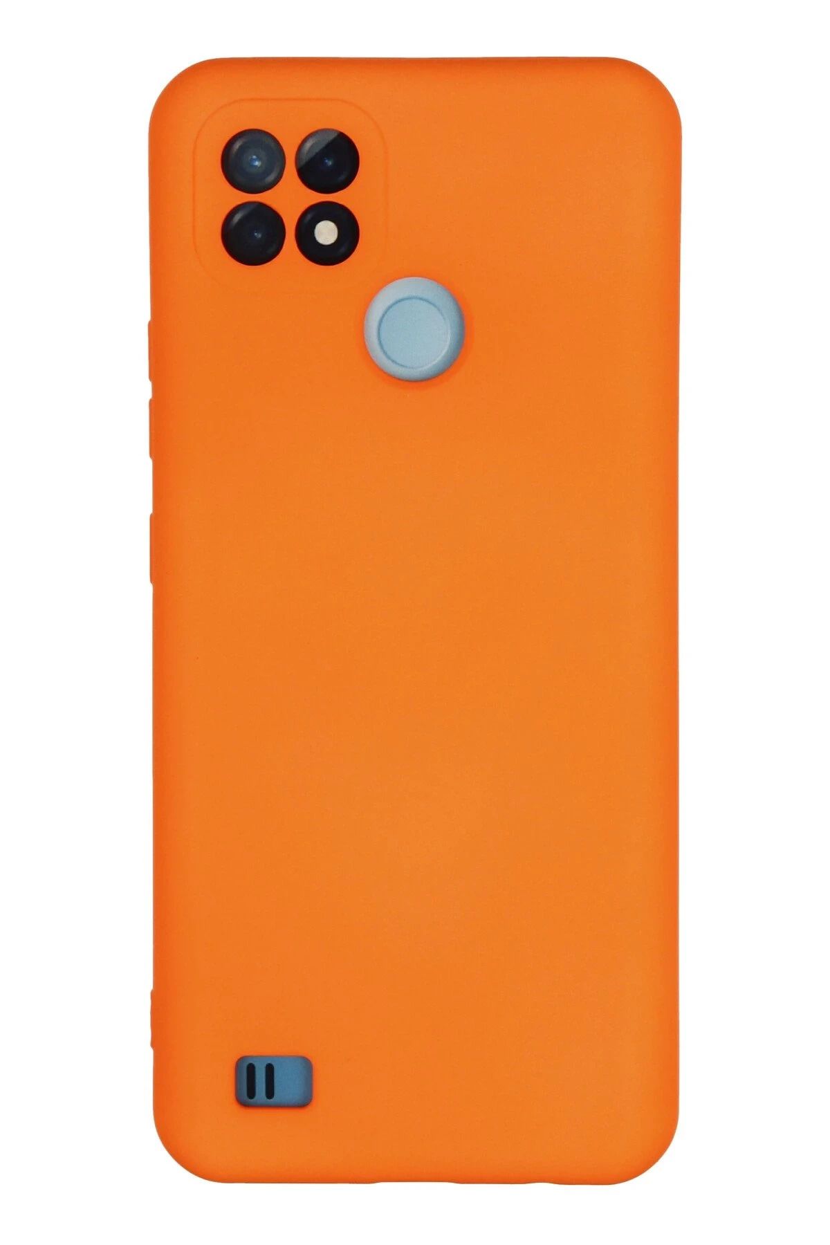 NewFace Realme C21 Kılıf Uyumlu  içi Kadife Silikon - Turuncu JOJUA