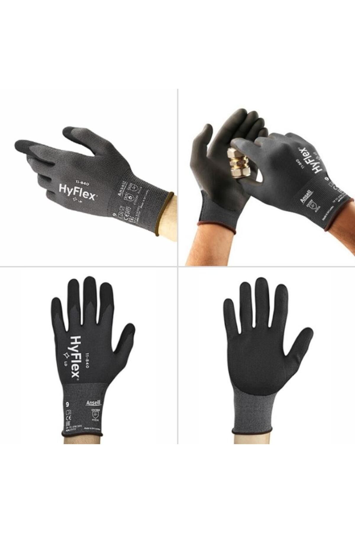 ANSELL HyFlex 11-840 Nitril Köpük Kaplama Eldiven No: 9 - (5 ad)
