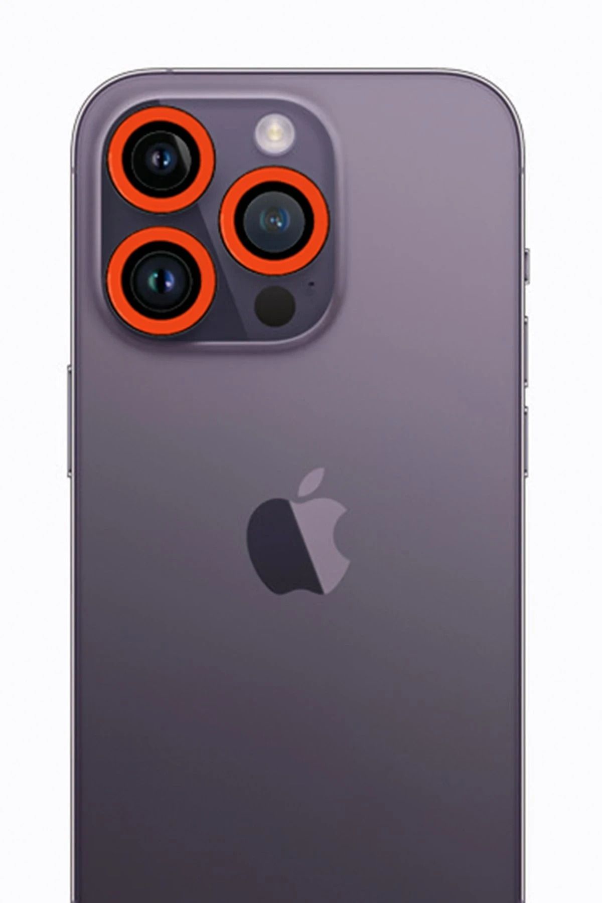 NewFace iPhone 13 Pro Max Uyumlu Neon Fosforlu Kamera Lens - Turuncu