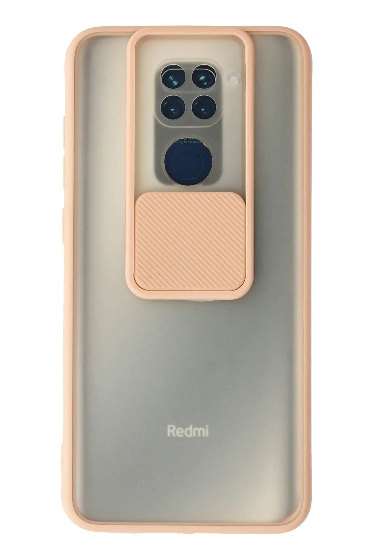 NewFace Xiaomi Redmi Note 9 Kılıf Palm Buzlu Kamera Sürgülü Silikon - Pembe BSTMY
