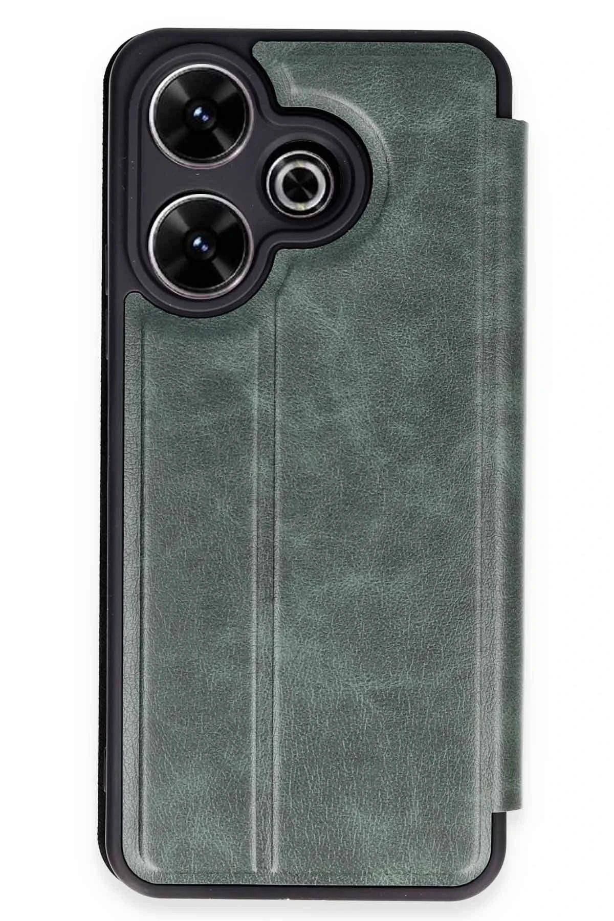 NewFace Xiaomi Redmi 13 4G Kılıf Flip Cover - Koyu Yeşil INSLM