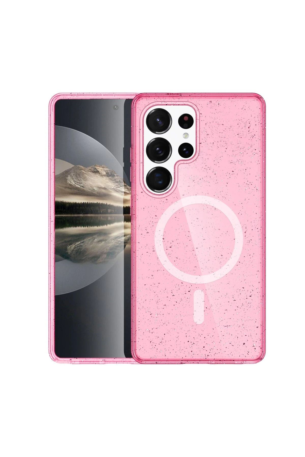 NewFace Samsung Galaxy S23 Ultra Kılıf Glow Magsafe Kapak - Pembe NRMSA
