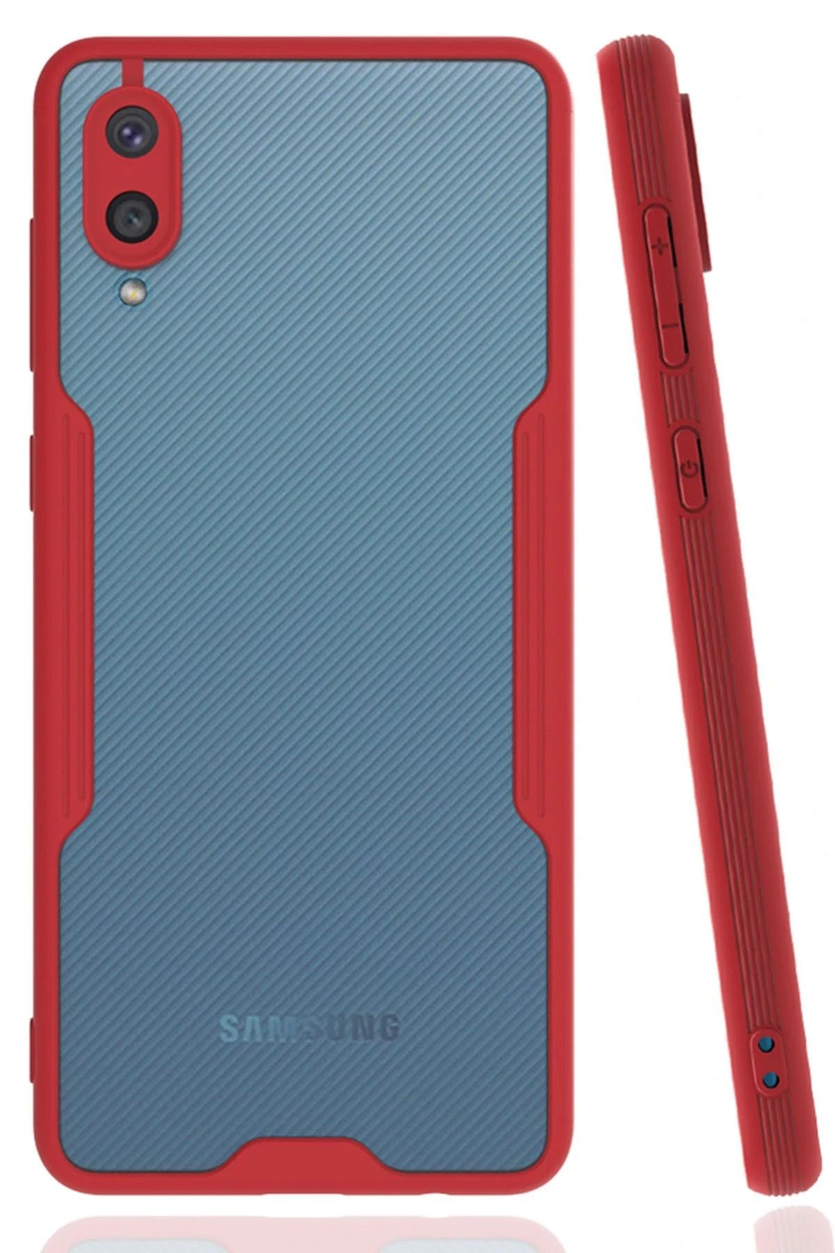 NewFace Samsung Galaxy A02 Kılıf Platin Silikon - Kırmızı FERRG