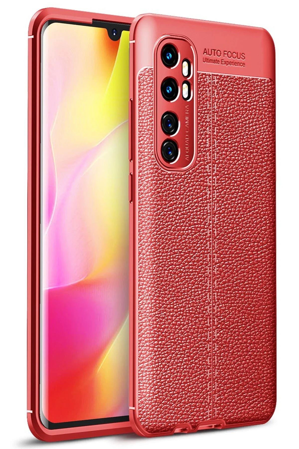NewFace Xiaomi Mi Note 10 Lite Kılıf Auto Focus Kapak - Kırmızı BSTMY