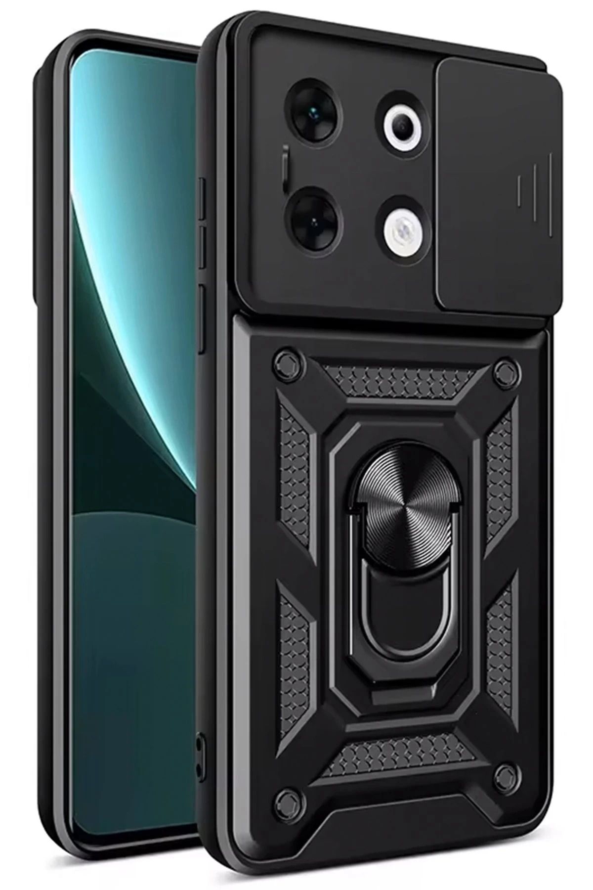 NewFace İnfinix Zero 30 5G Kılıf Pars Lens Yüzüklü Silikon - Siyah DPMAH