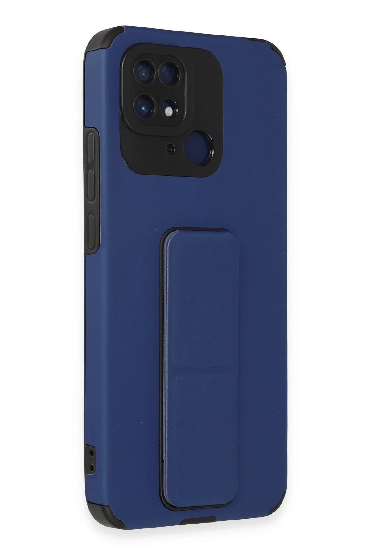 NewFace Xiaomi Redmi 10C Kılıf Mega Standlı Silikon - Mavi JOJUA