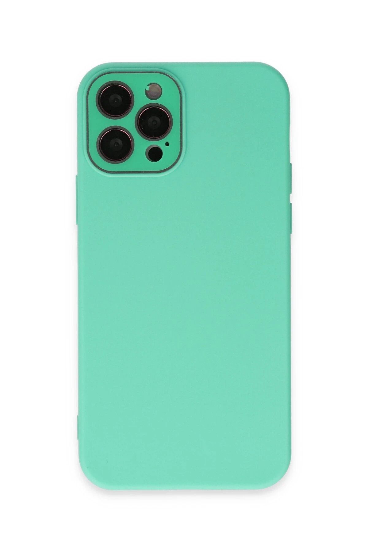 NewFace iPhone 12 Pro Kılıf Lansman Glass Kapak - Turkuaz INSLM