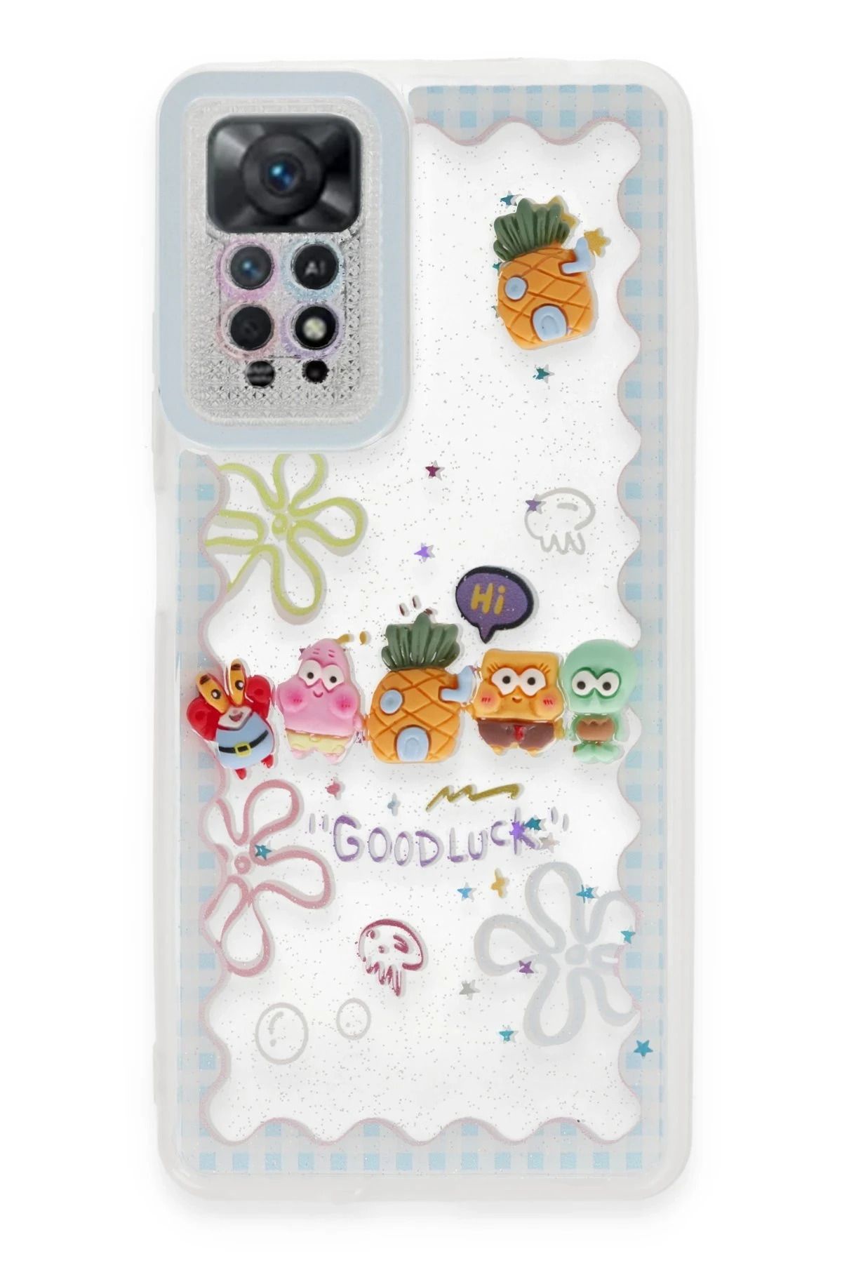 NewFace Xiaomi Redmi Note 11 Kılıf Sweet Desenli Silikon Kapak - Açık Mavi FERRG