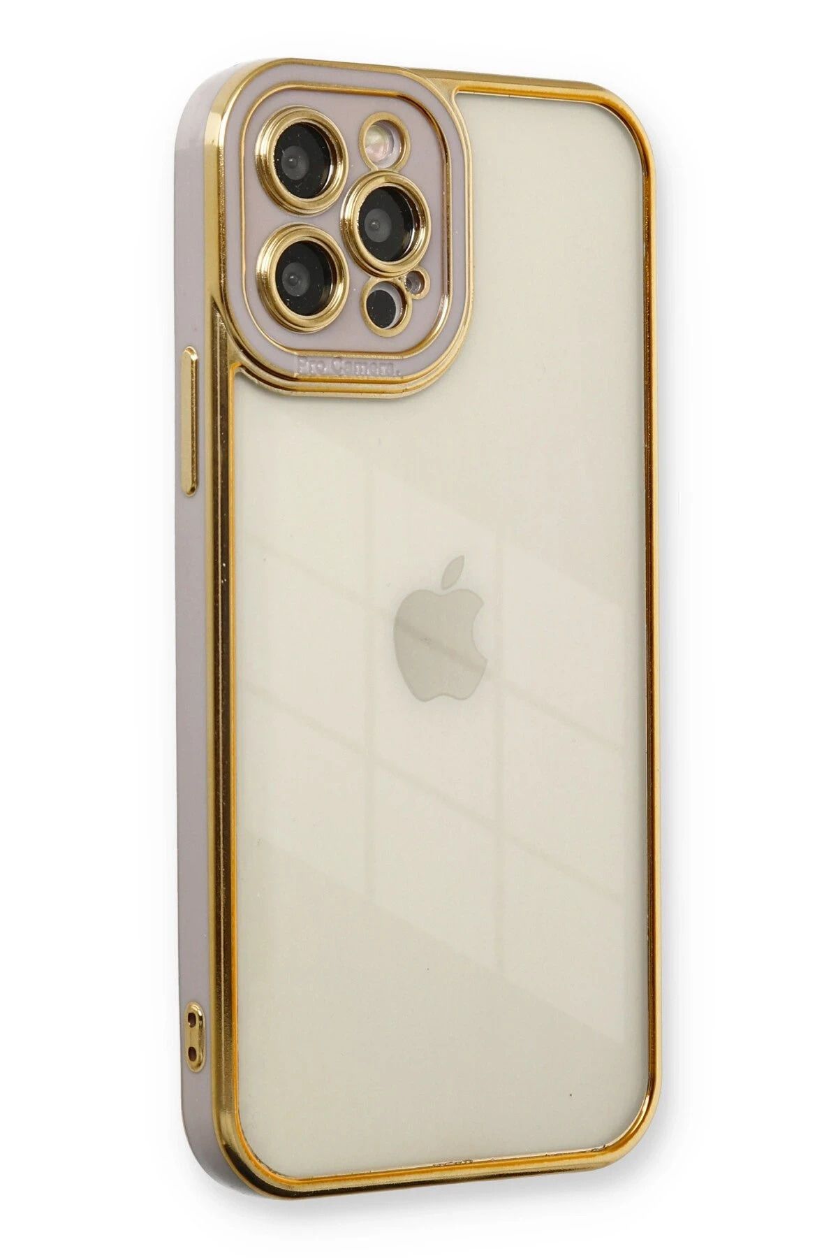 NewFace iPhone 12 Pro Kılıf Liva Lens Silikon - Lila YNSMR