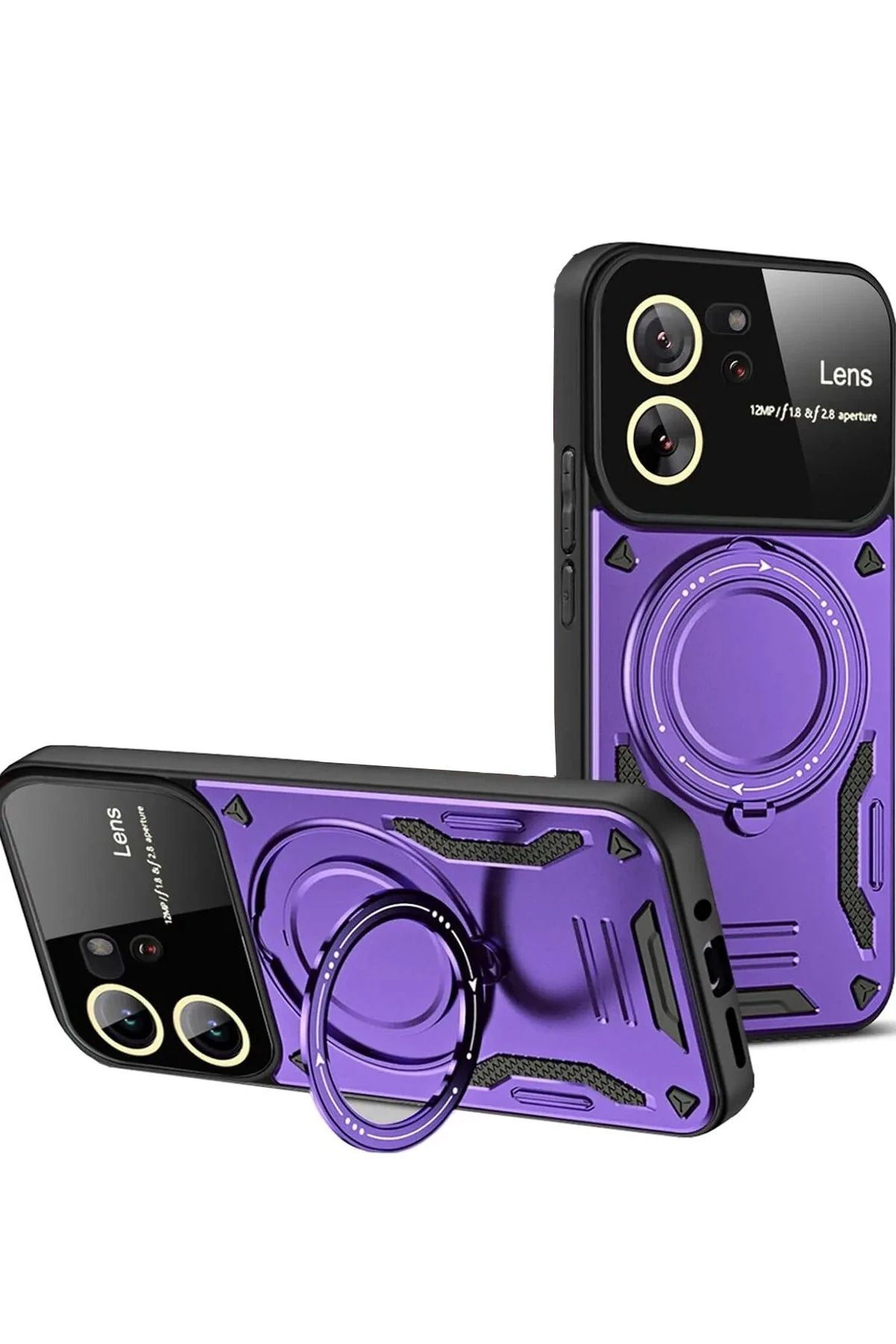 NewFace Xiaomi Mi 13T Pro Kılıf Joy Lens Standlı Kapak - Mor JOJUA