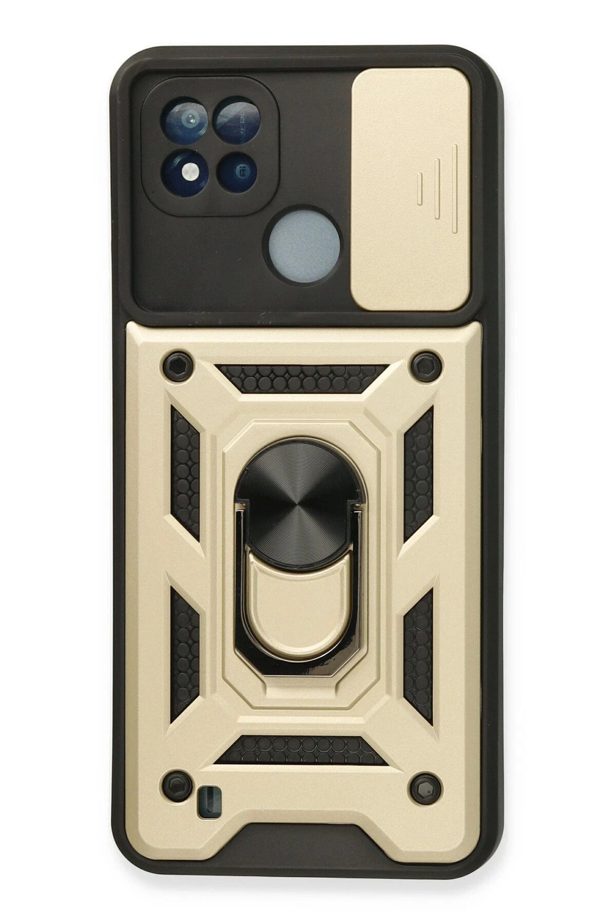 NewFace Realme C11 2021 Kılıf Pars Lens Yüzüklü Silikon - Gold HNZRN