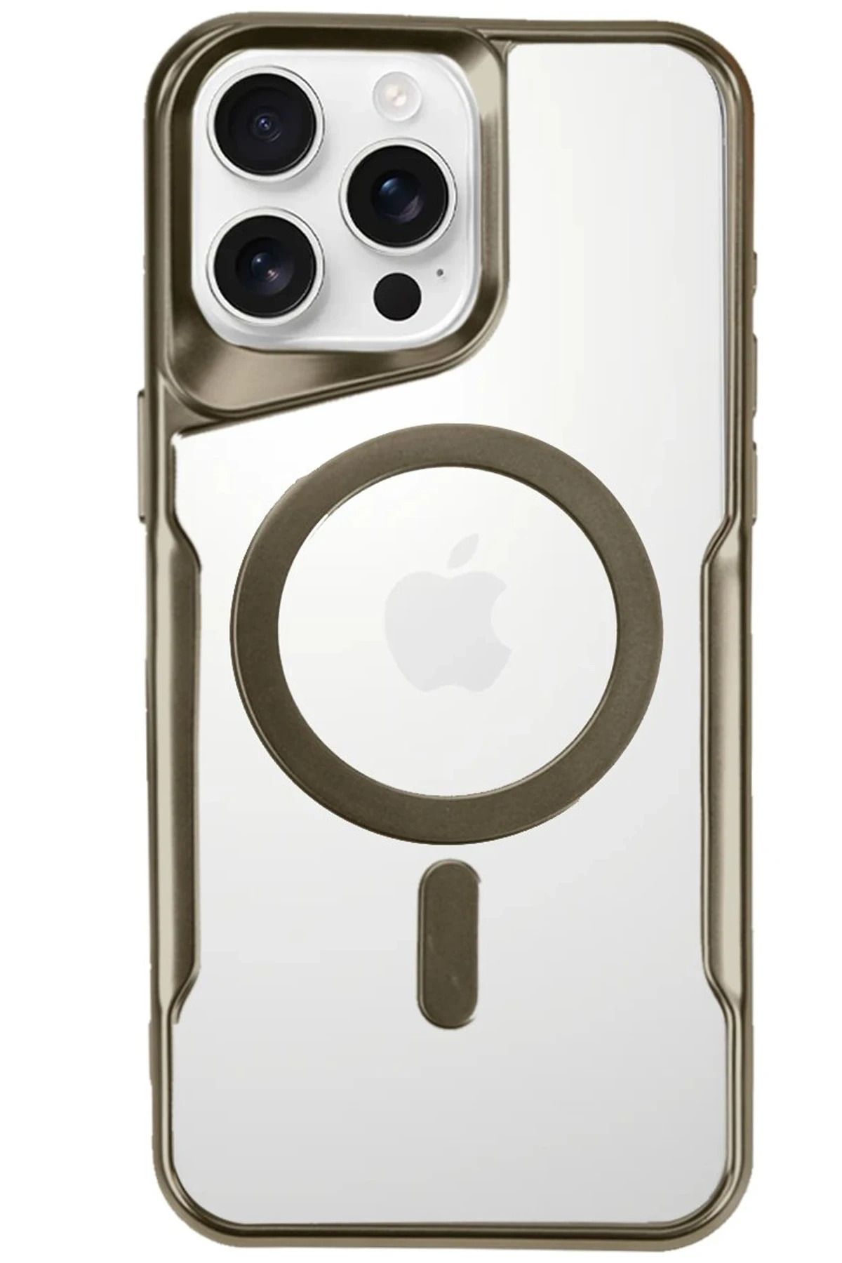 NewFace iPhone 16 Pro Max Kılıf Boyi Magsafe Silikon Kapak - Çöl Titanyum HNZRN