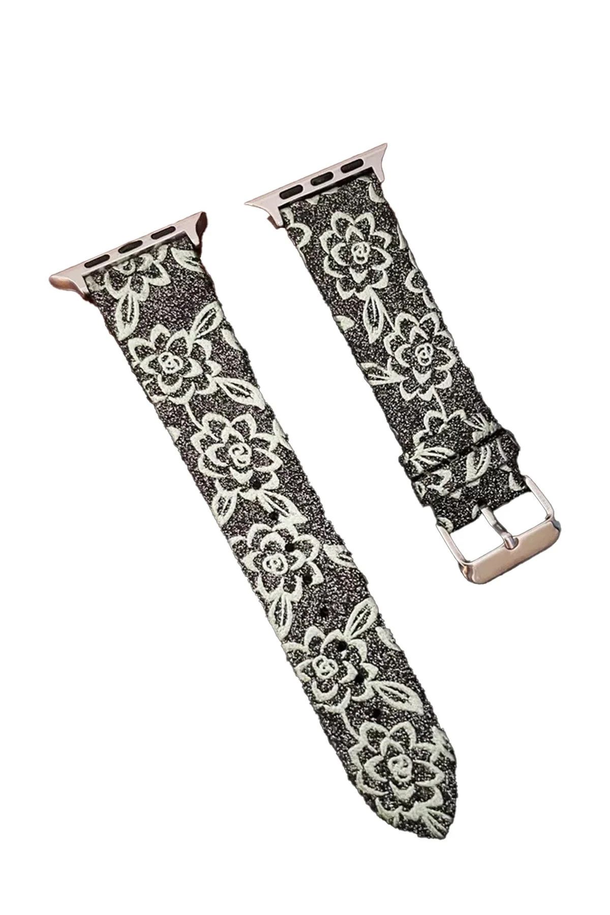 NewFace Apple Watch 38mm Creeper Desenli Kordon - Siyah INSLM