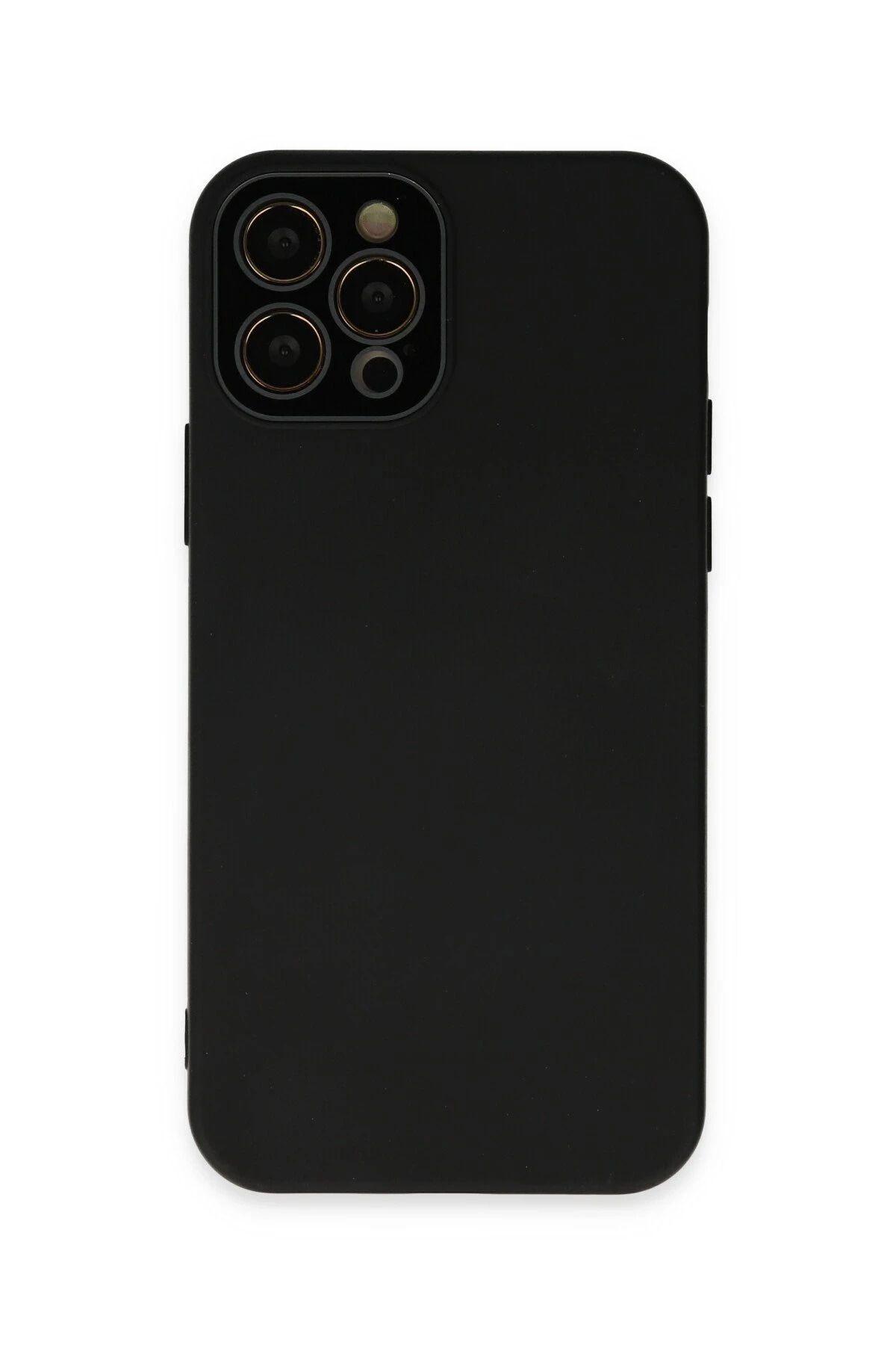 NewFace iPhone 12 Pro Kılıf Lansman Glass Kapak - Siyah INSLM
