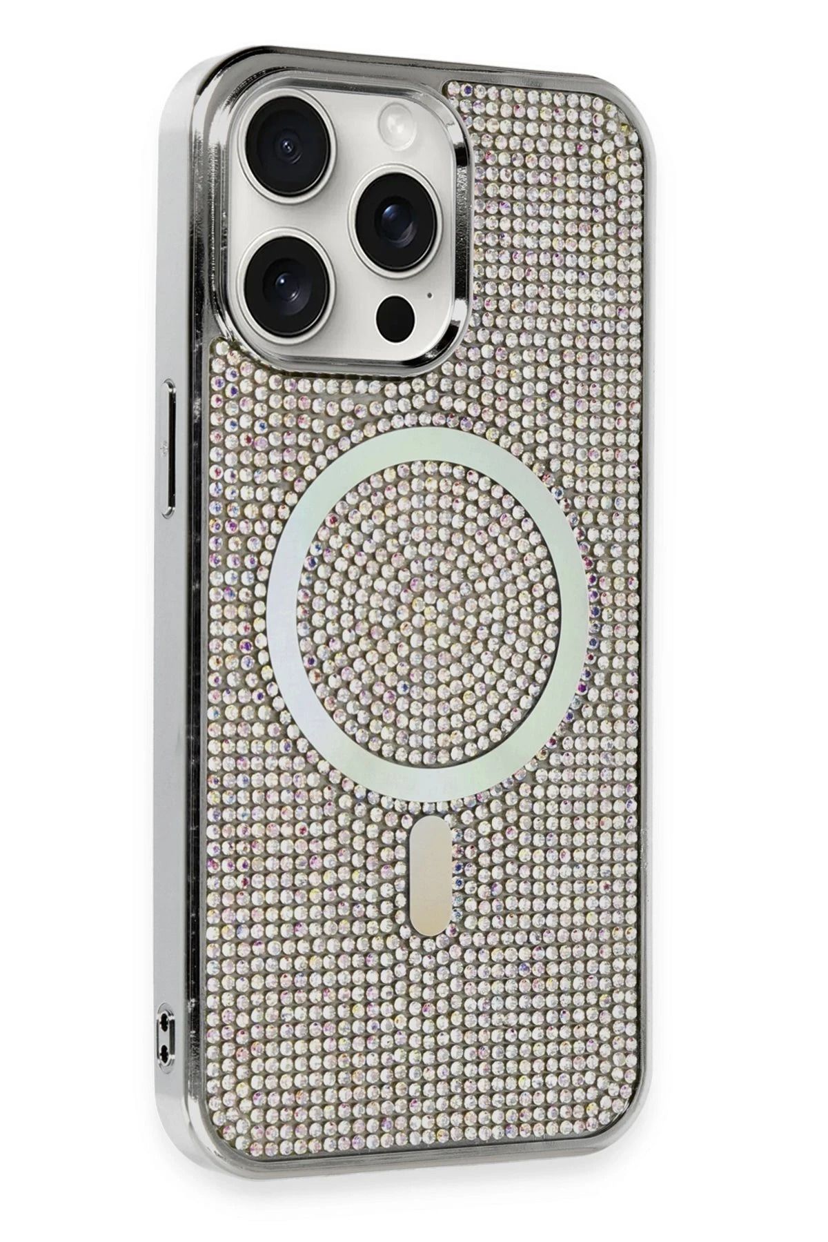 NewFace iPhone 15 Pro Kılıf Diamond Magsafe Kapak - Rainbow FERRG