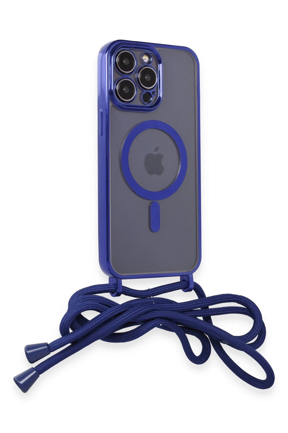 cepmoda iPhonE 13 PRO | DiVO Taşıma iP Askılı Lazer Magsafe Silikon Telefon Kılıfı | MAVİ