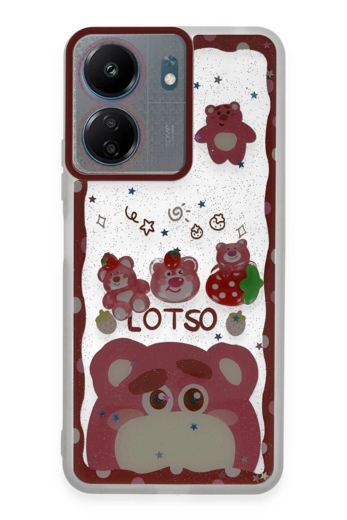 NewFace Xiaomi Redmi 13C Kılıf Sweet Desenli Silikon Kapak - Pembe FERRG