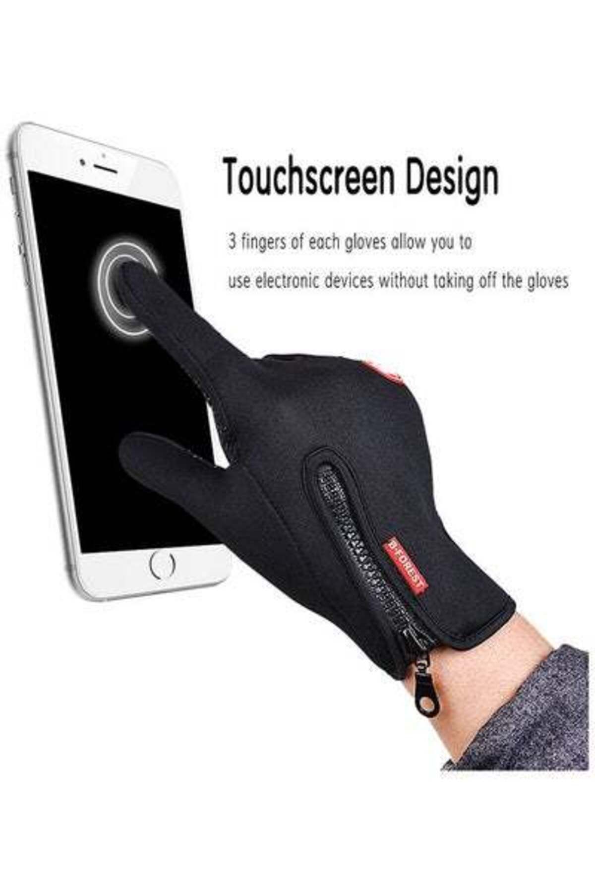 HALAMODO-Cycling Gloves Touchscreen Waterproof Fleece Thermal Sports Gloves for Hiking Skiing 0.083kg 4