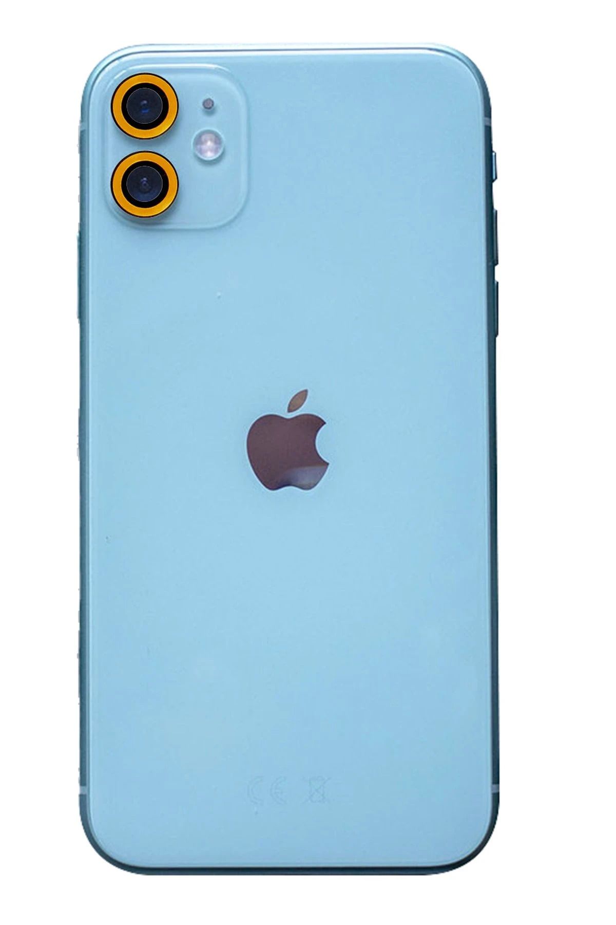 NewFace iPhone 11 Uyumlu Neon Fosforlu Kamera Lens - Sarı ALMLA