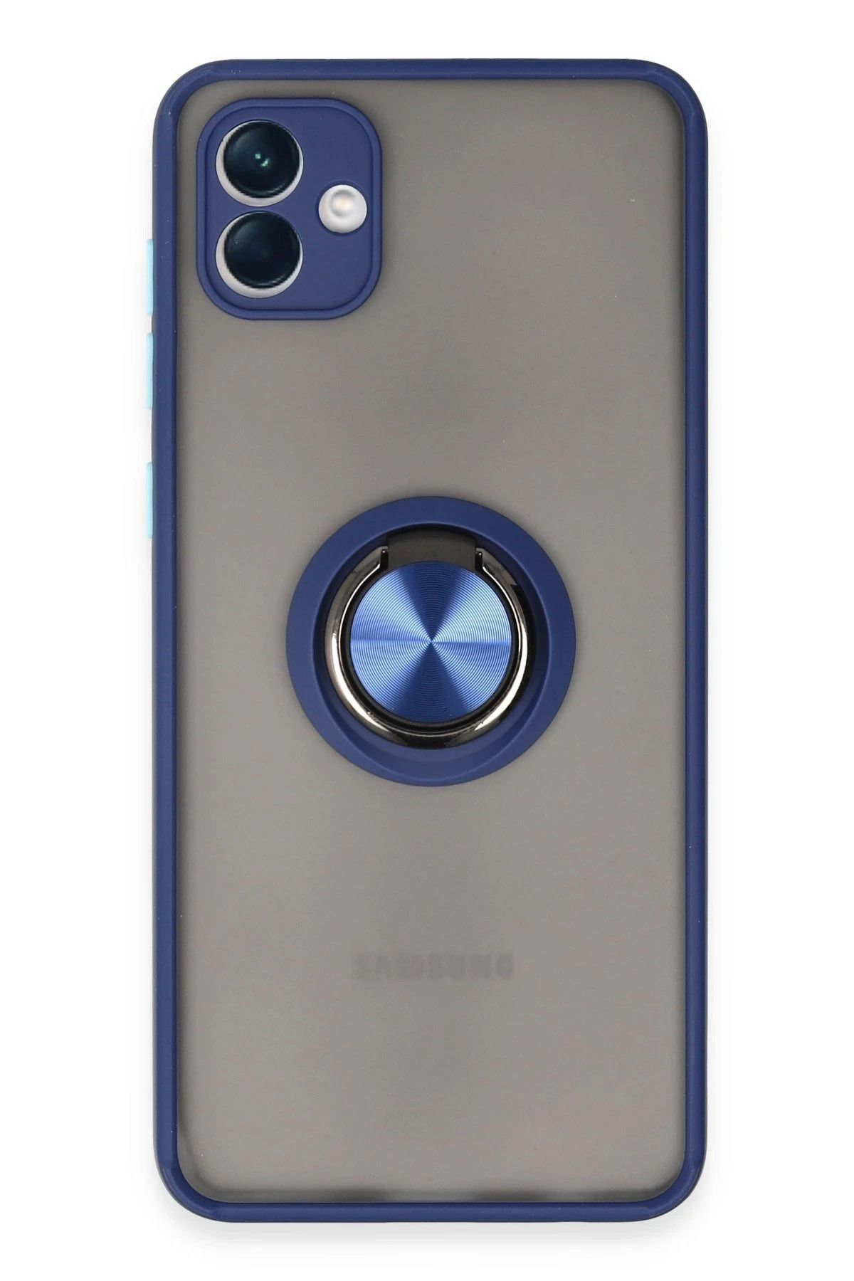 NewFace Samsung Galaxy A04 Kılıf Montreal Yüzüklü Silikon Kapak - Lacivert FERRG
