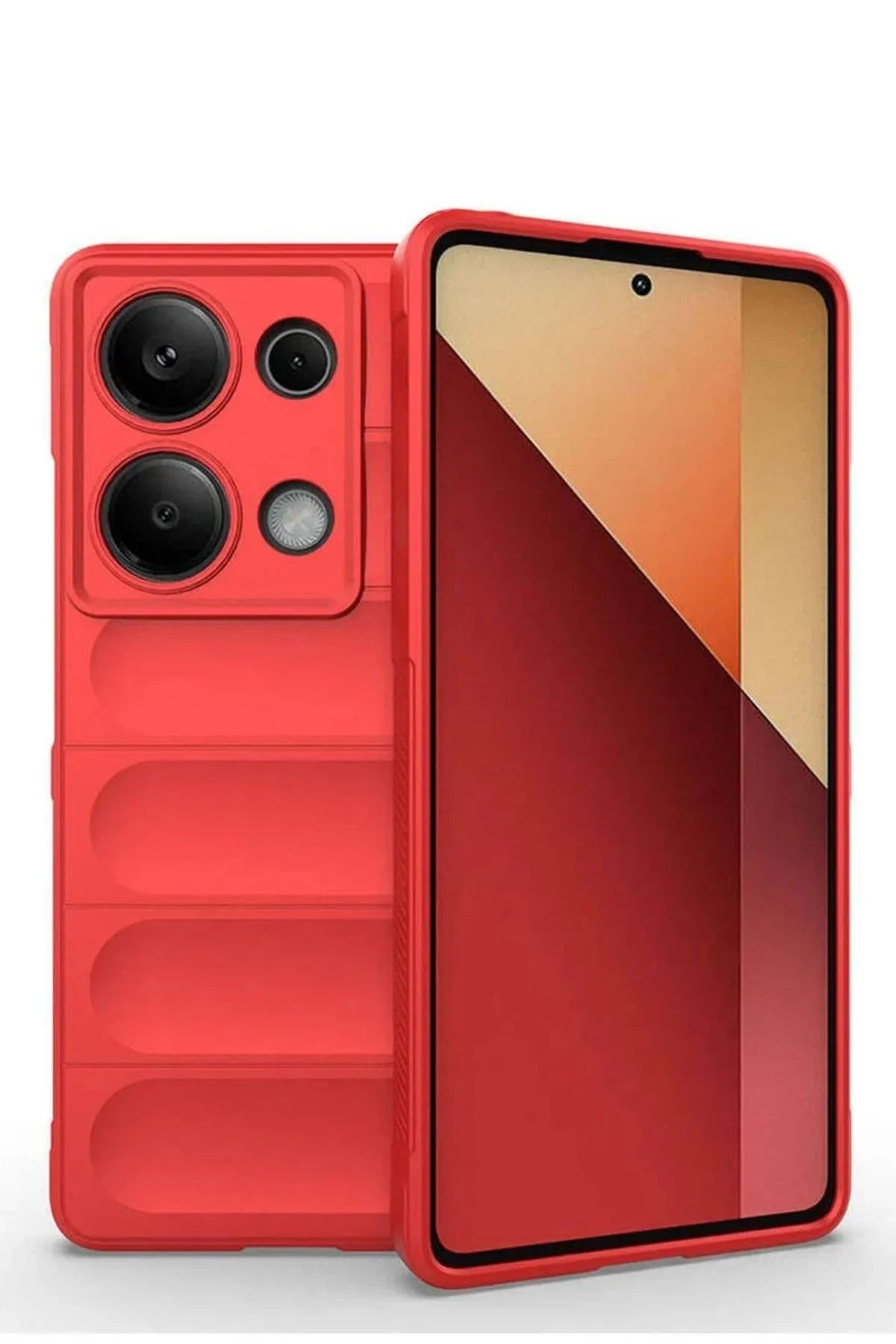 NewFace Xiaomi Redmi Note 13 Pro 4G Kılıf Optimum Silikon - Kırmızı HNZRN